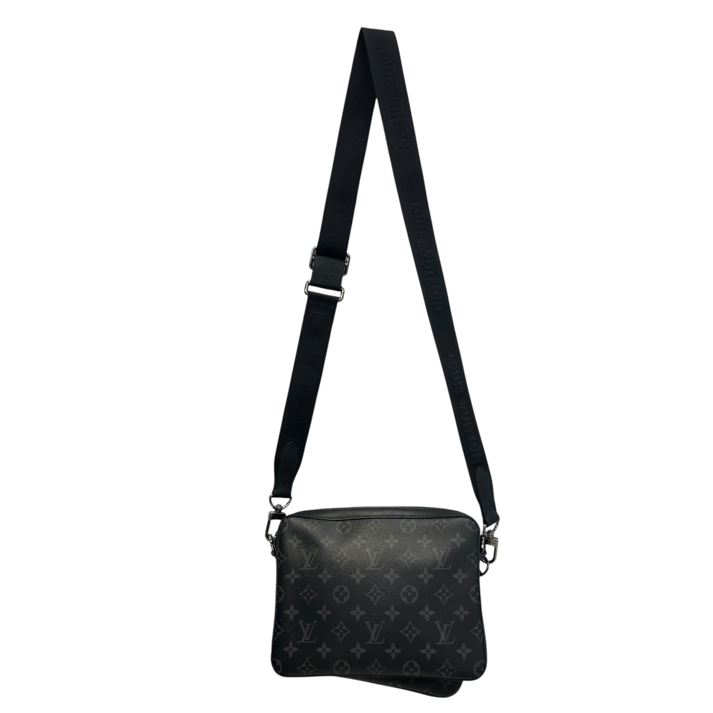 LOUIS VUITTON/Cross Body Bag/Monogram/Leather/BLK/messenger eclipse duo view 2