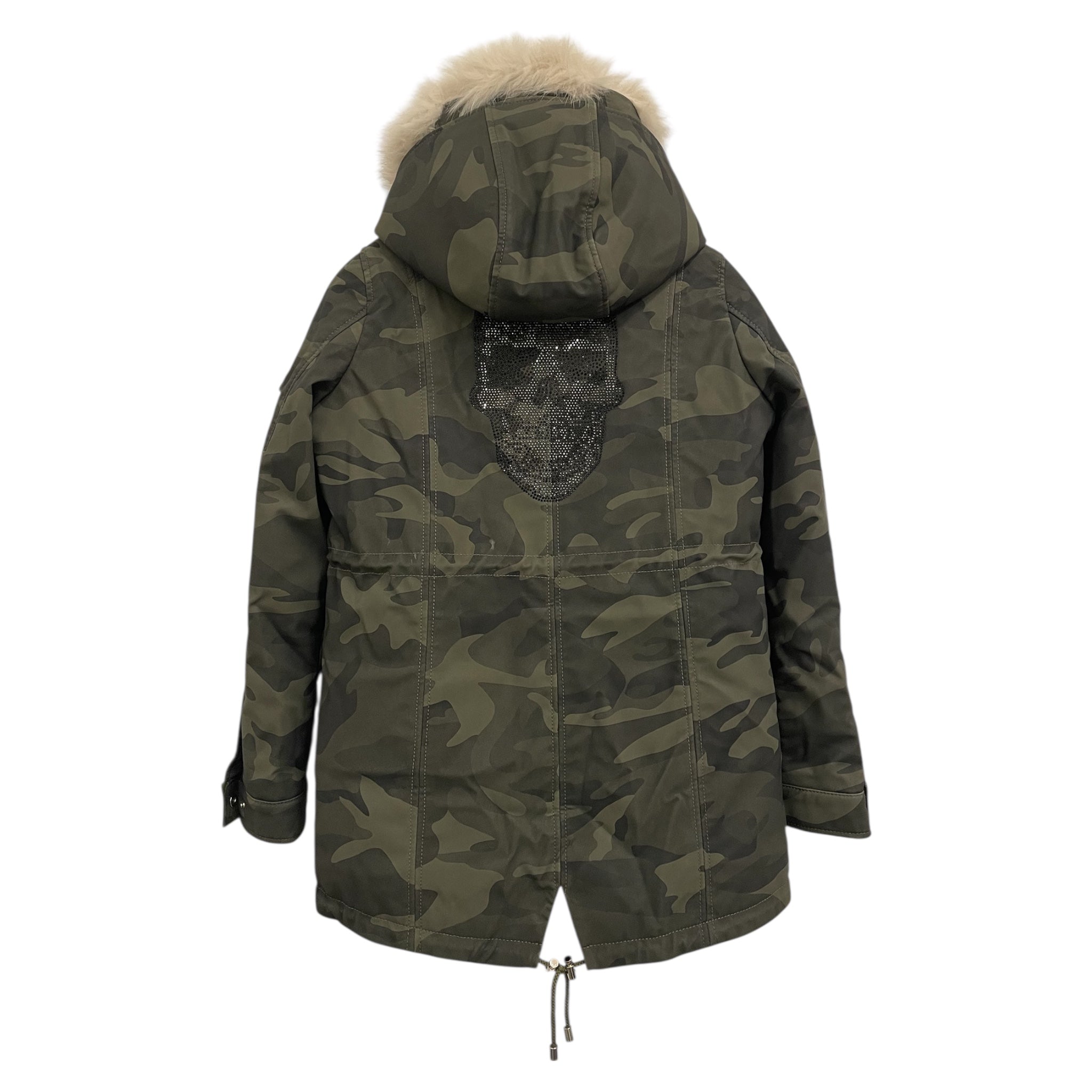 PHILIPP PLEIN/Puffer Jkt/Camouflage/Cotton/GRN/LAMB FUR LINED CAMO SKULL JKT view 2