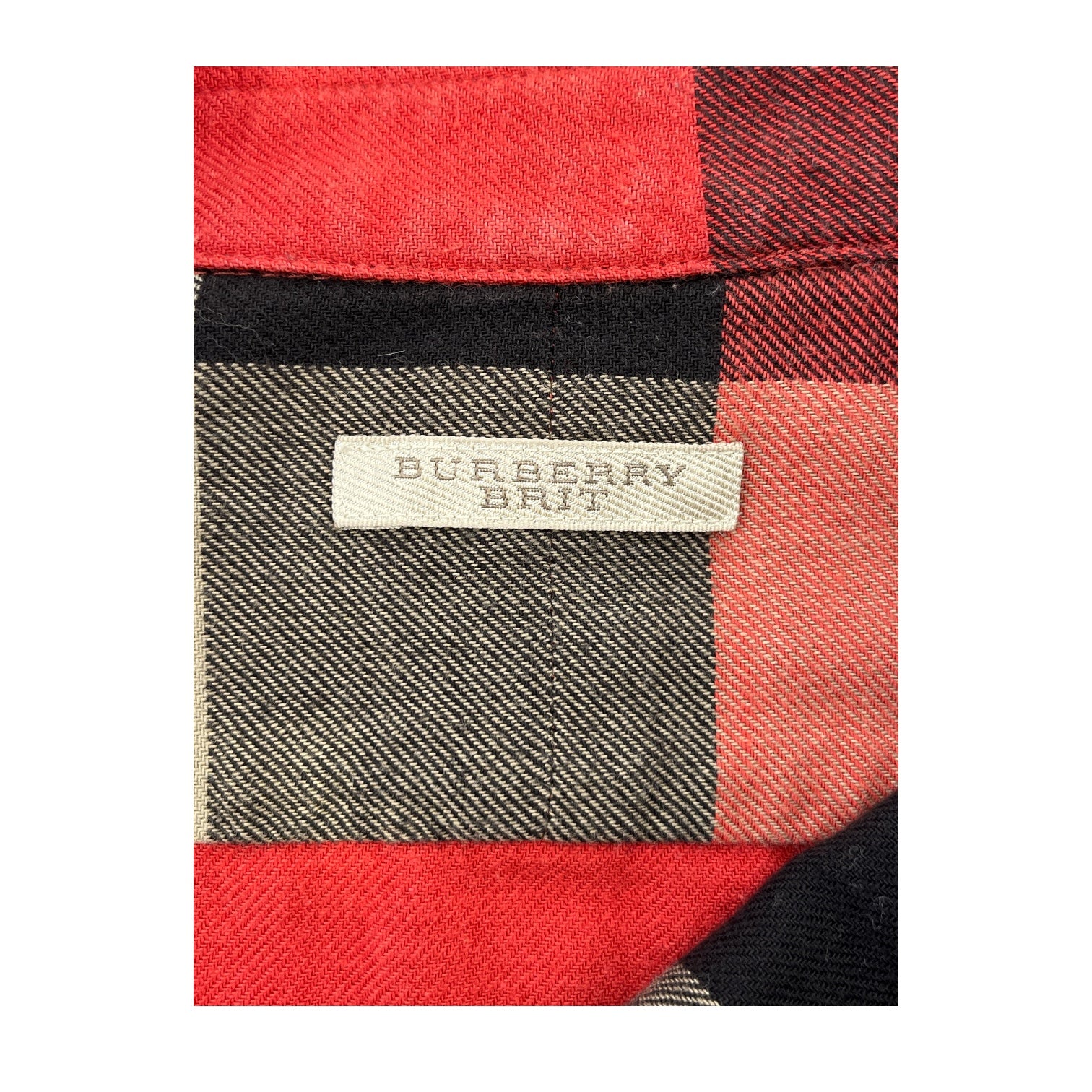 BURBERRY BRIT/LS Shirt/L/Cotton/RED/Plaid/ view 3