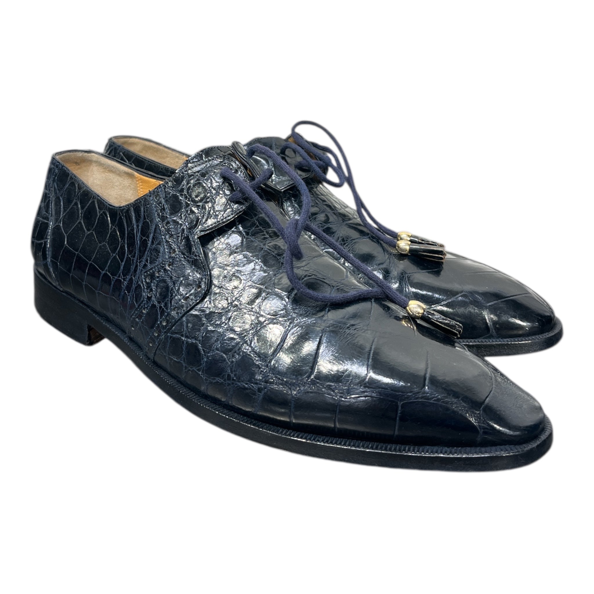 M/Dress Shoes/US 10.5/Animal Pattern/Leather/NVY/CROC LOAFERS view 1