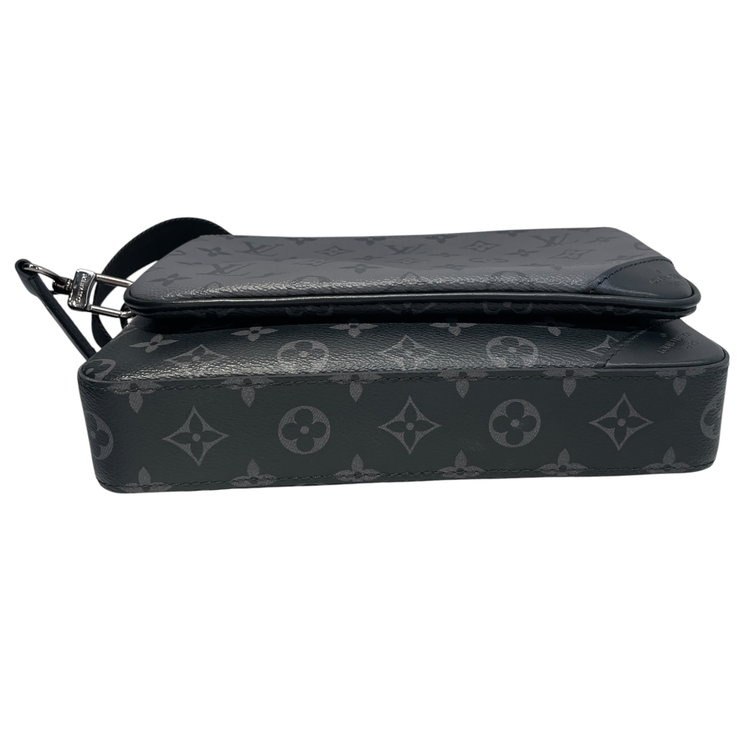 LOUIS VUITTON/Cross Body Bag/Monogram/Leather/BLK/messenger eclipse duo view 3