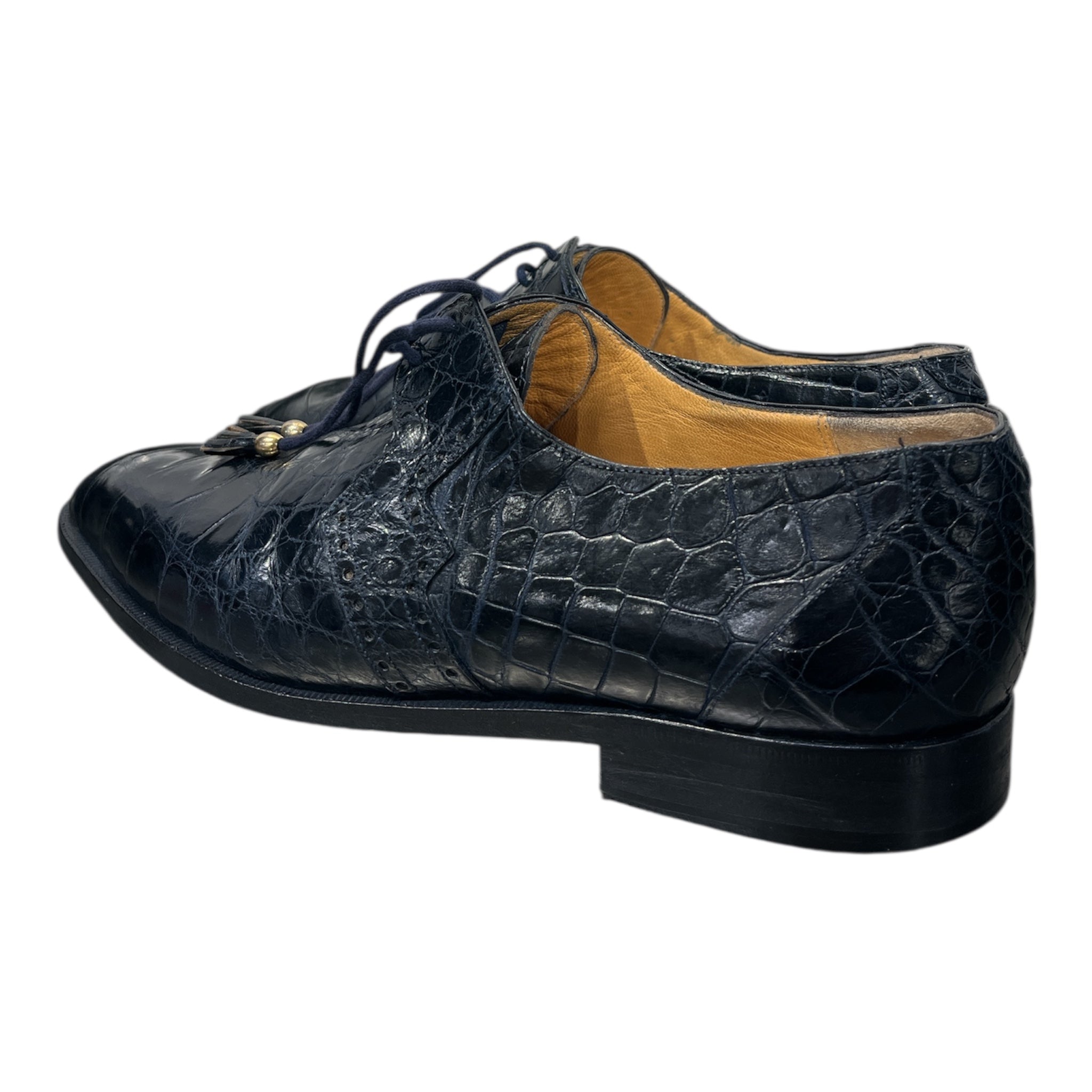 M/Dress Shoes/US 10.5/Animal Pattern/Leather/NVY/CROC LOAFERS view 2