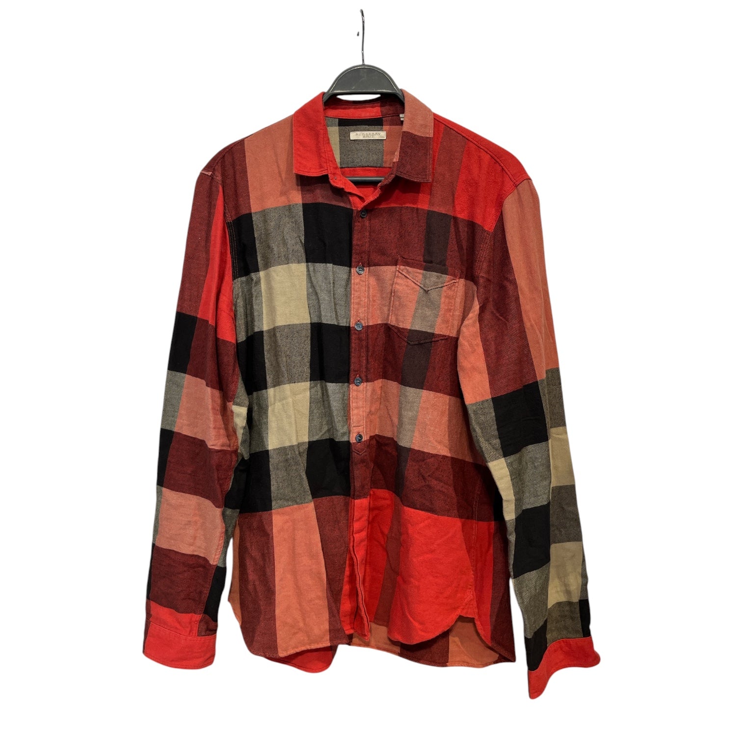 BURBERRY BRIT/LS Shirt/L/Cotton/RED/Plaid/ view 1