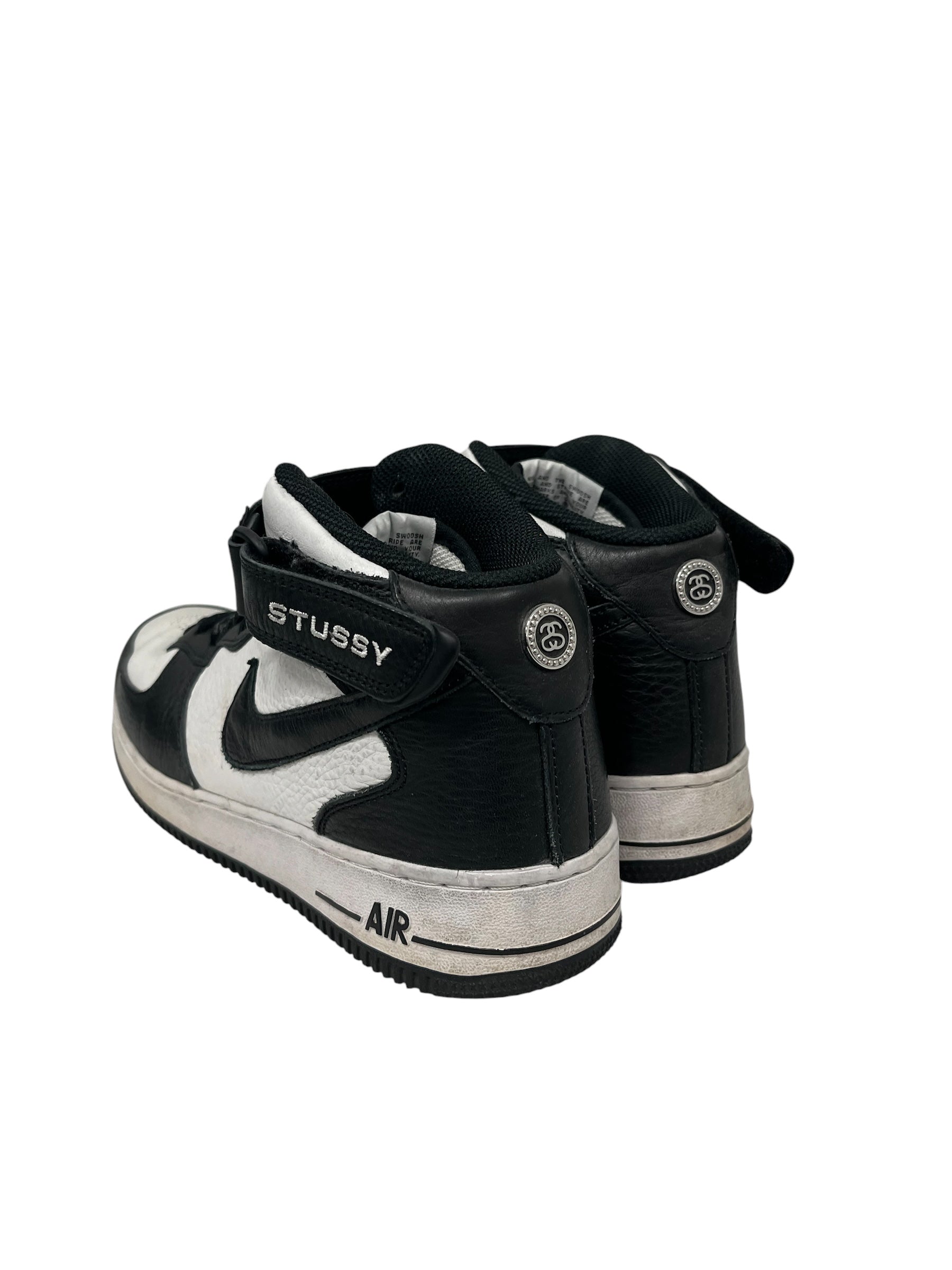 NIKE/STUSSY/AIR FORCE 1 07 MID SP/Hi-Sneakers/US 8.5/Border/Leather/WHT/DJ7840-002 view 2