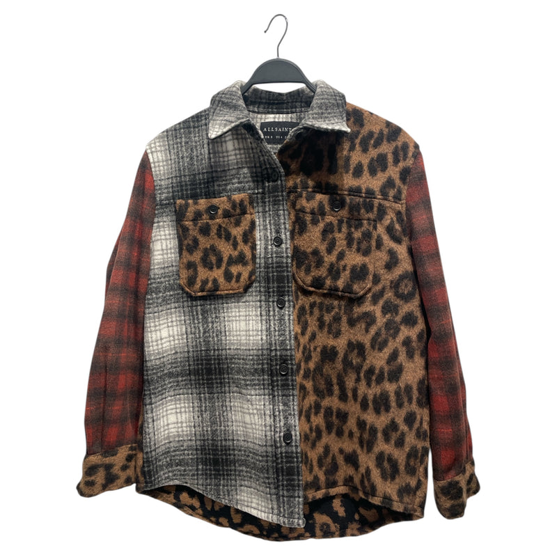 ALLSAINTS/Flannel Shirt/4/Wool/MLT/Animal Pattern/Plaid Cheetah