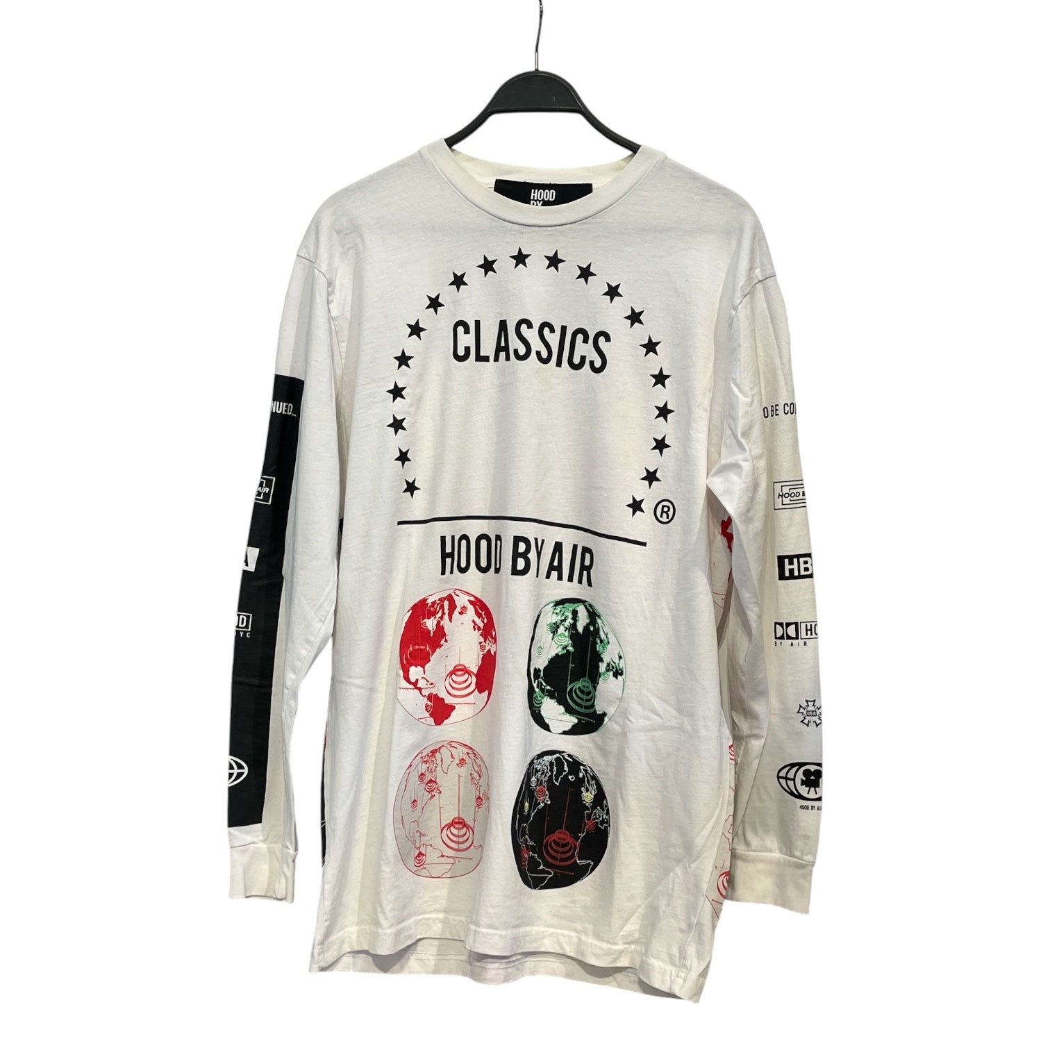 HOOD BY AIR./LS T-Shirt/XL/Cotton/WHT/Graphic/ view 1
