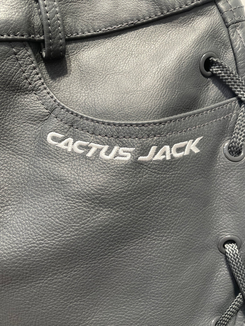 NIKE/CACTUS JACK/Bootcut Pants/M/Faux Leather/GRY/LACE UP