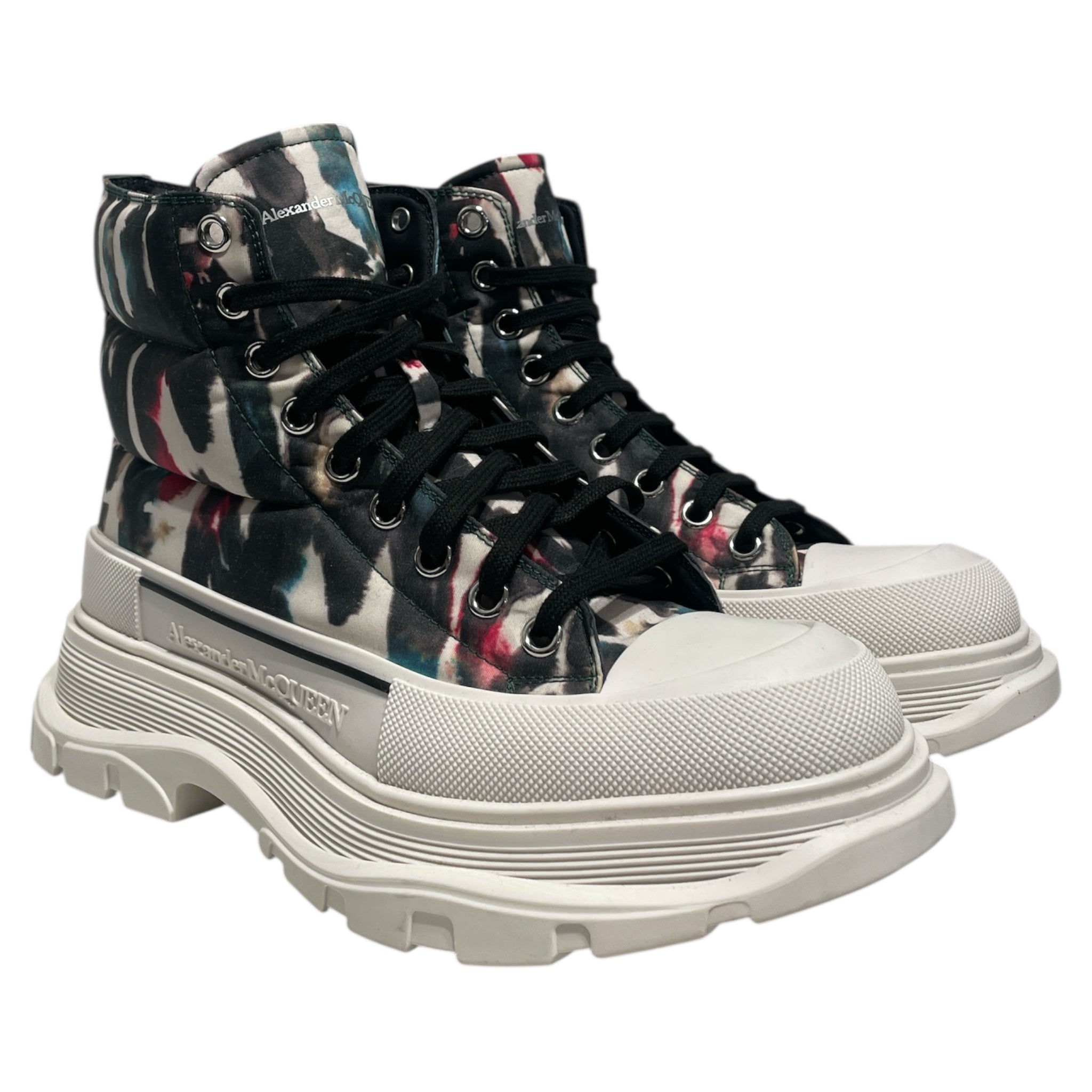 Alexander McQueen/Boots/EU 41/Cotton/WHT/watercolor boots view 1
