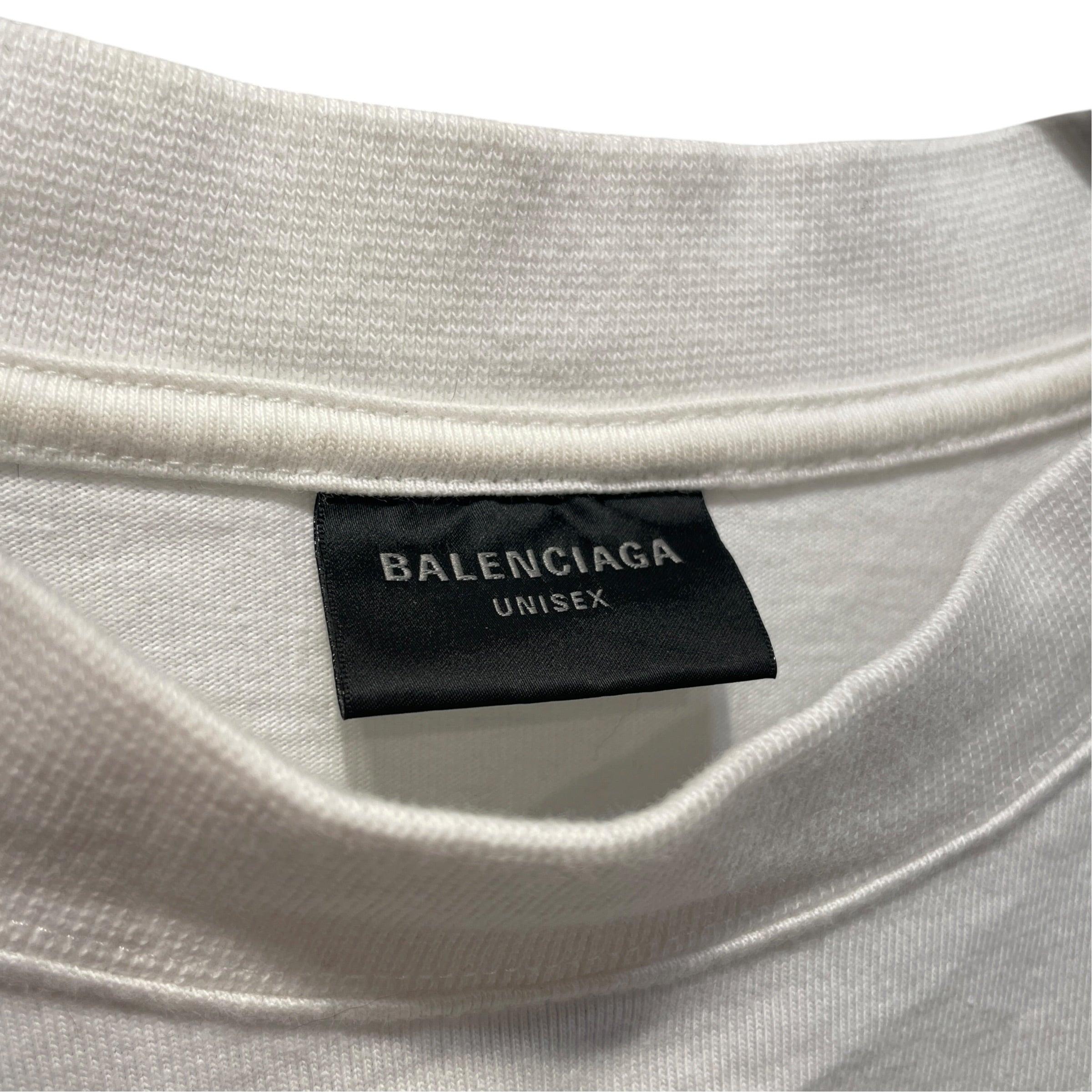 BALENCIAGA/T-Shirt/M/Cotton/WHT/3B Sports LogoTee view 3