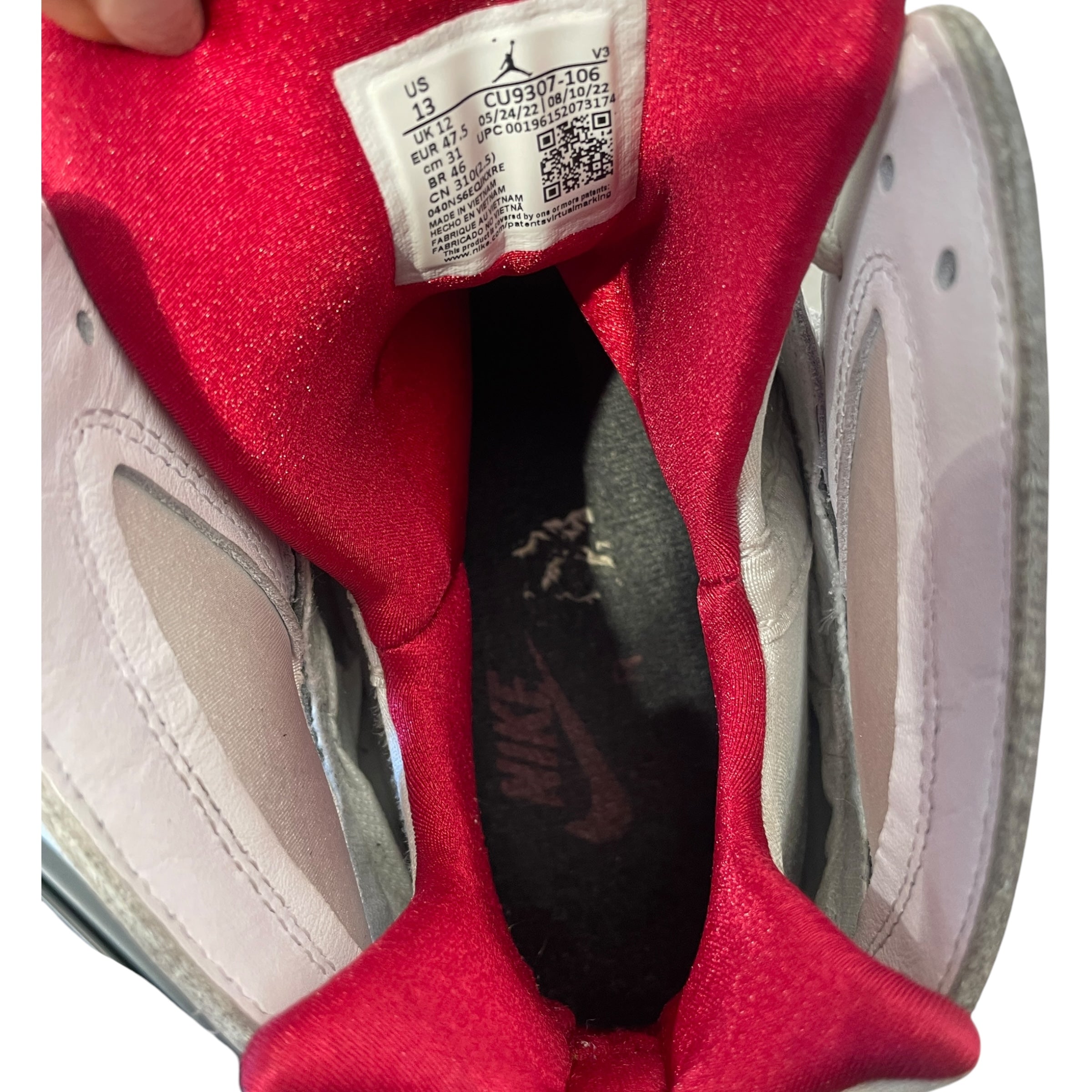 NIKE/Hi-Sneakers/US 13/Leather/WHT/JORDAN 7 CARDINAL view 3