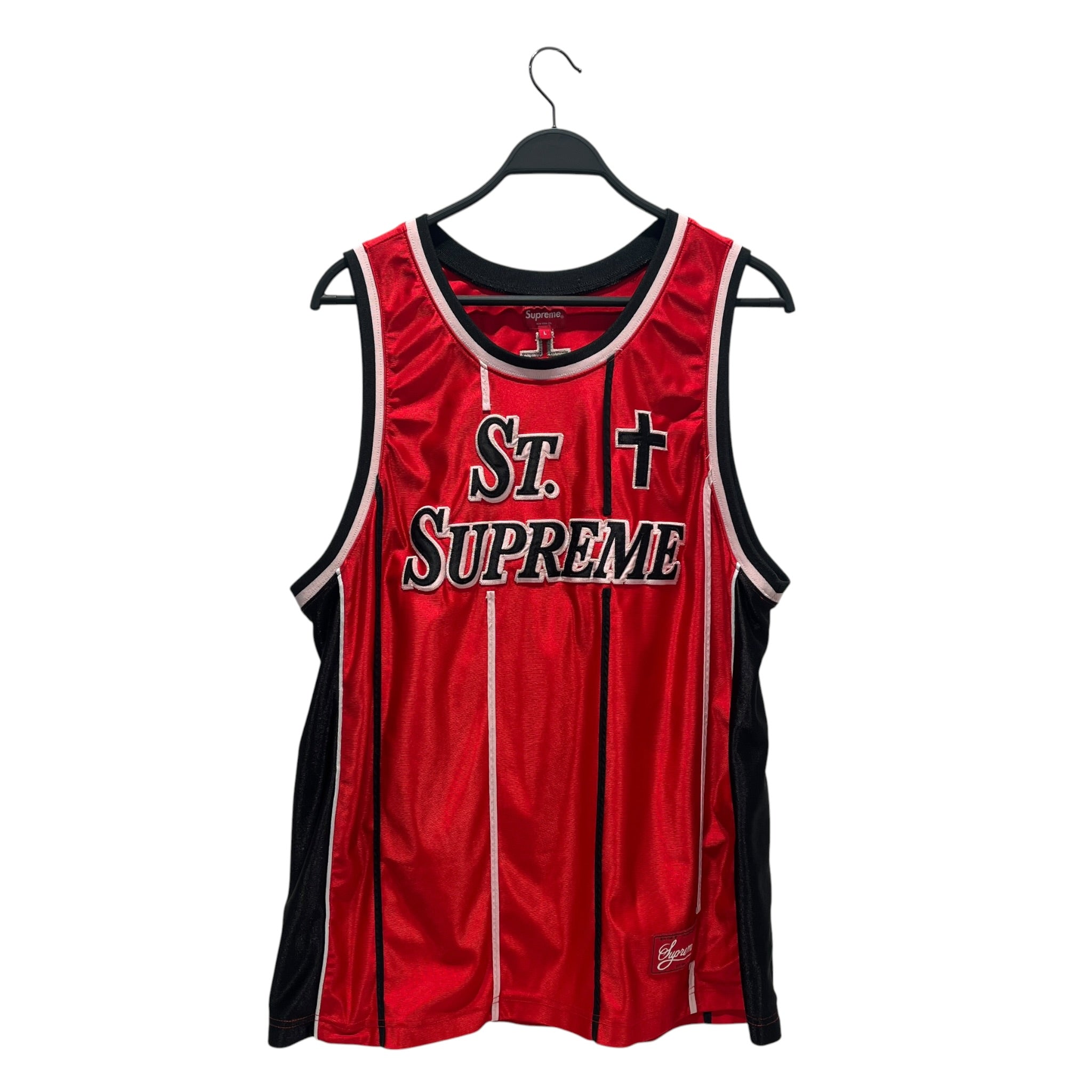 Supreme/Tank Top/L/Nylon/RED/ST. SUPREME RED&BLACK JERSEY view 1