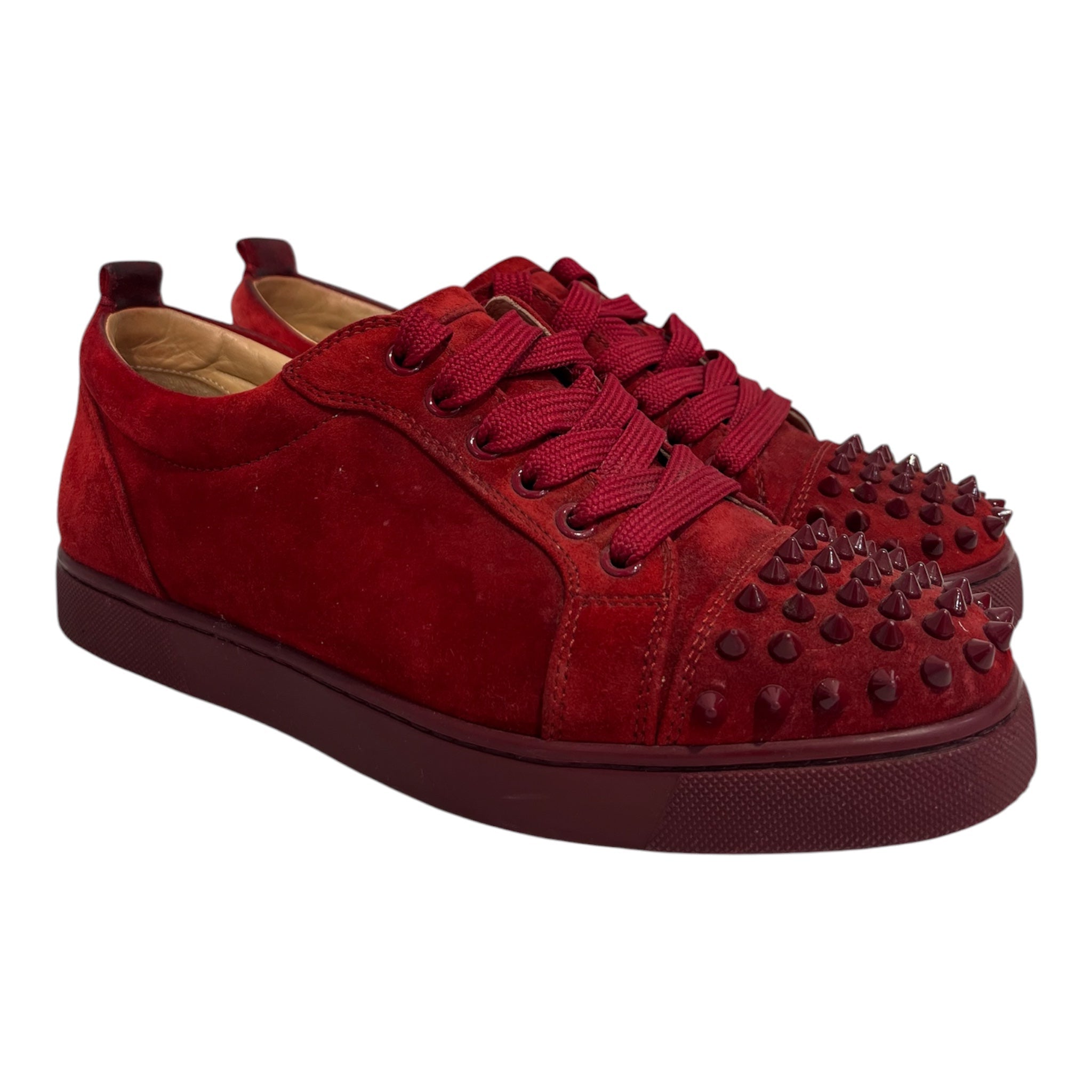 Christian Louboutin/Low-Sneakers/EU 39/Suede/RED/junior spikes view 1