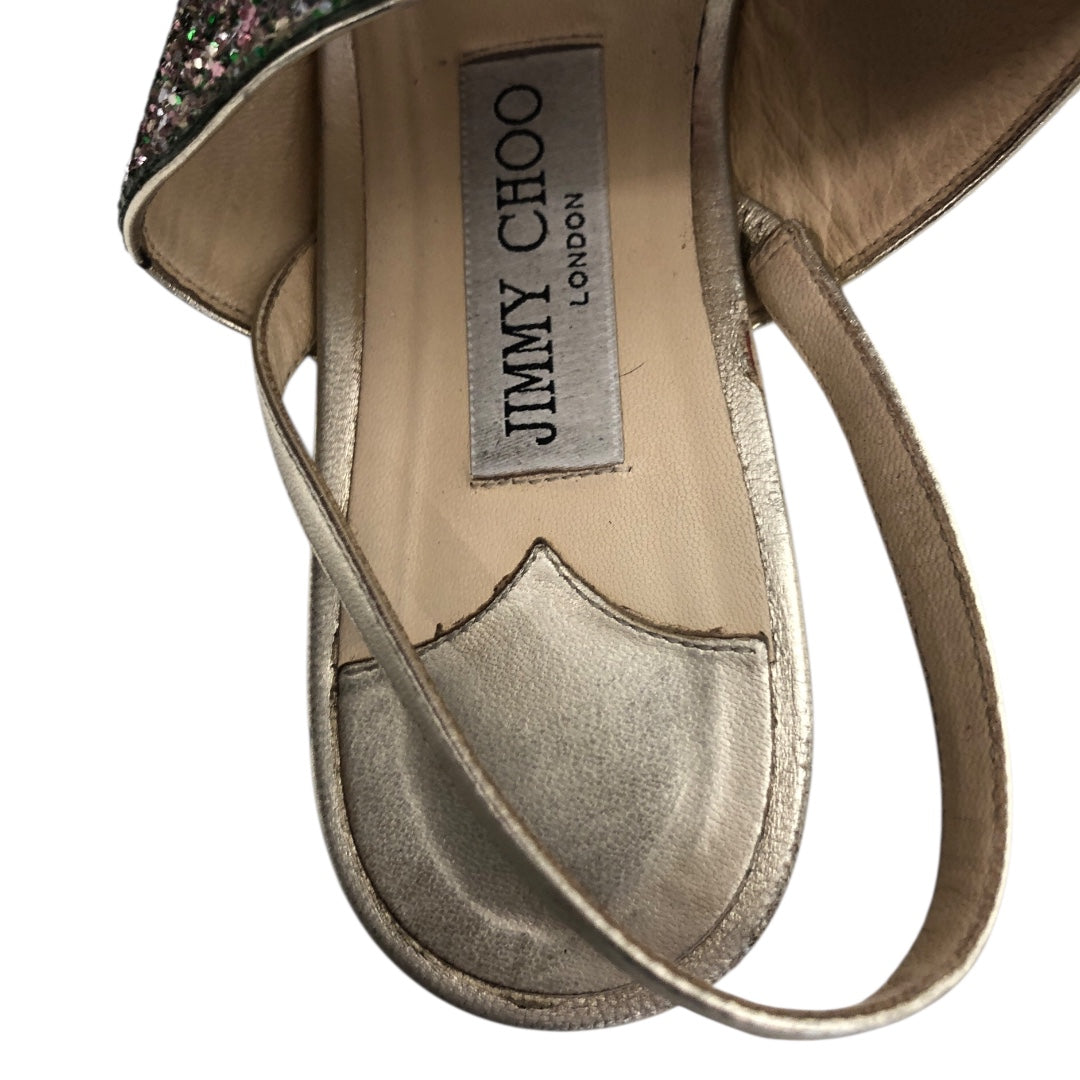 JIMMY CHOO/Sandals/EU 39.5/Glitter/GLD/WHITE GOLD & GLITTER view 3