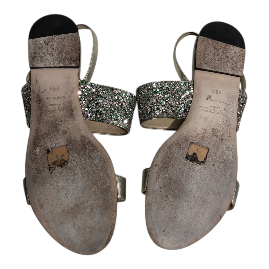JIMMY CHOO/Sandals/EU 39.5/Glitter/GLD/WHITE GOLD & GLITTER view 4
