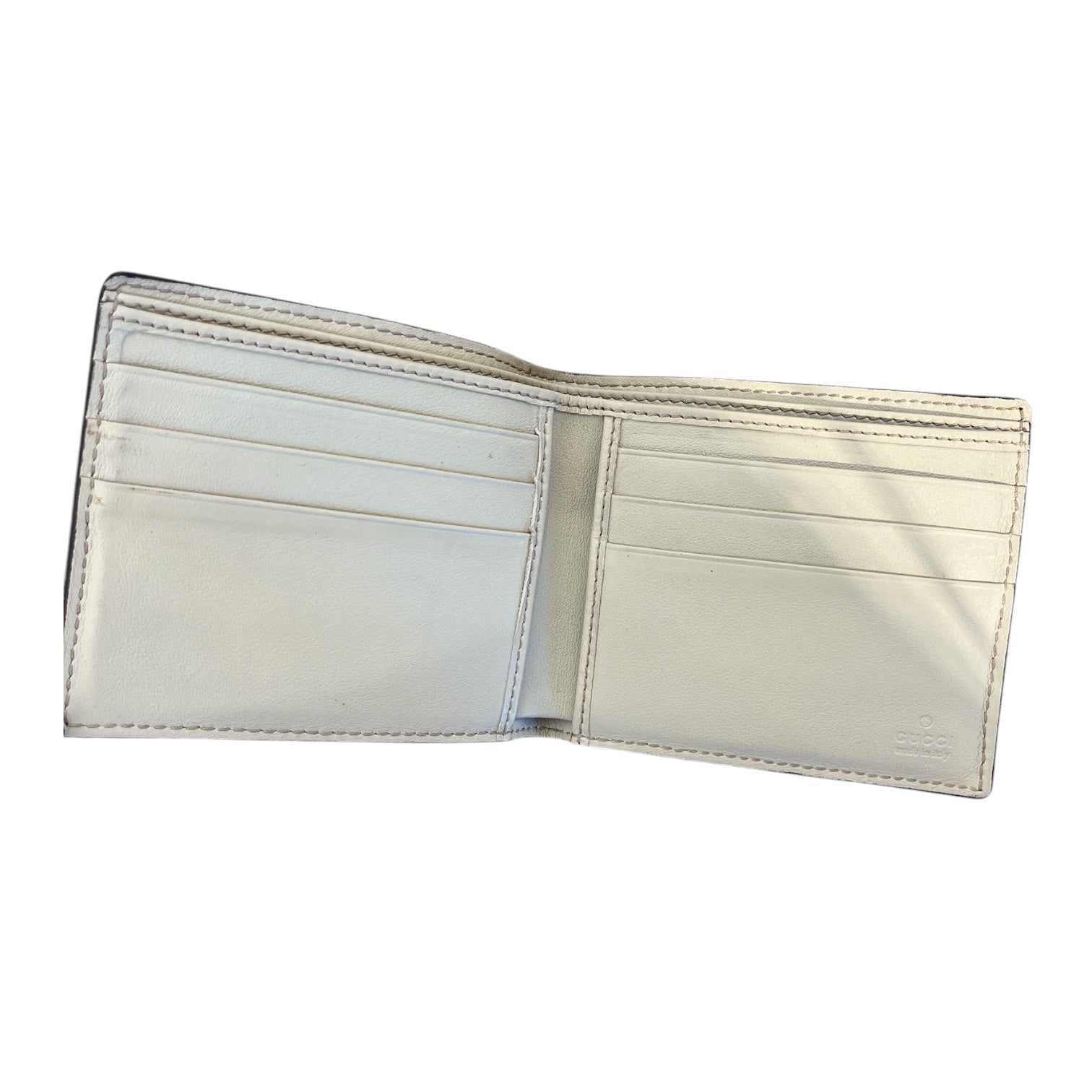 GUCCI/Bifold Wallet/Monogram/Leather/BEG/M's/Embossed logo view 4