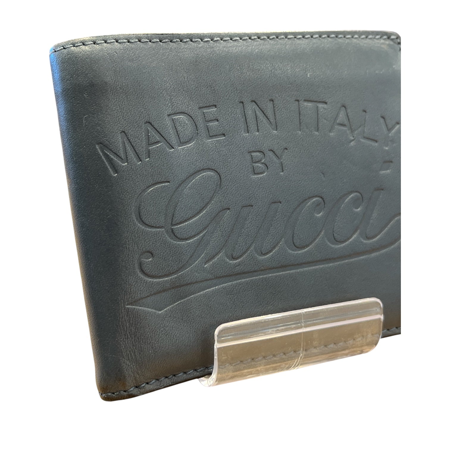 GUCCI/Bifold Wallet/Leather/GRY/M's/Embossed "Made in Italy" view 6