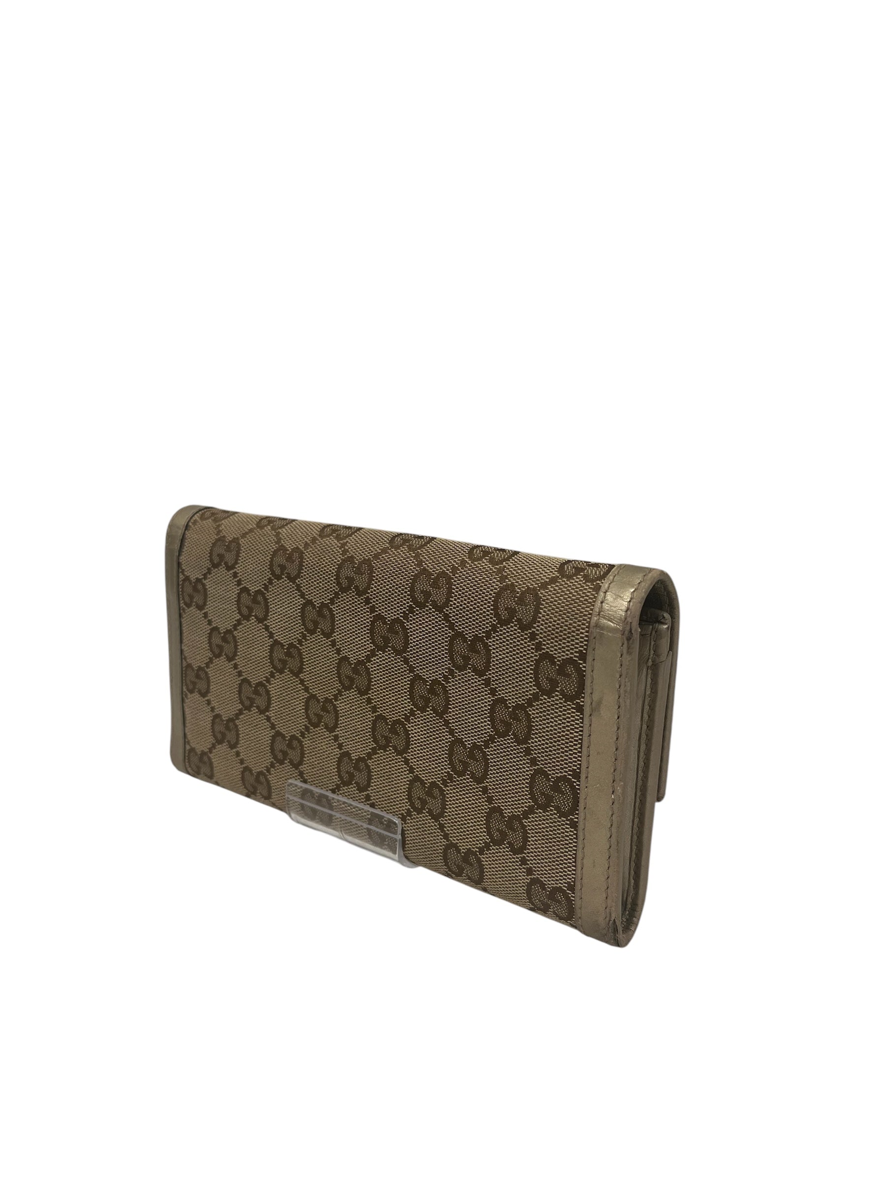 GUCCI/Trifold Wallet/Monogram/Cotton/BEG/L's/CONTINENTAL WALLET view 2