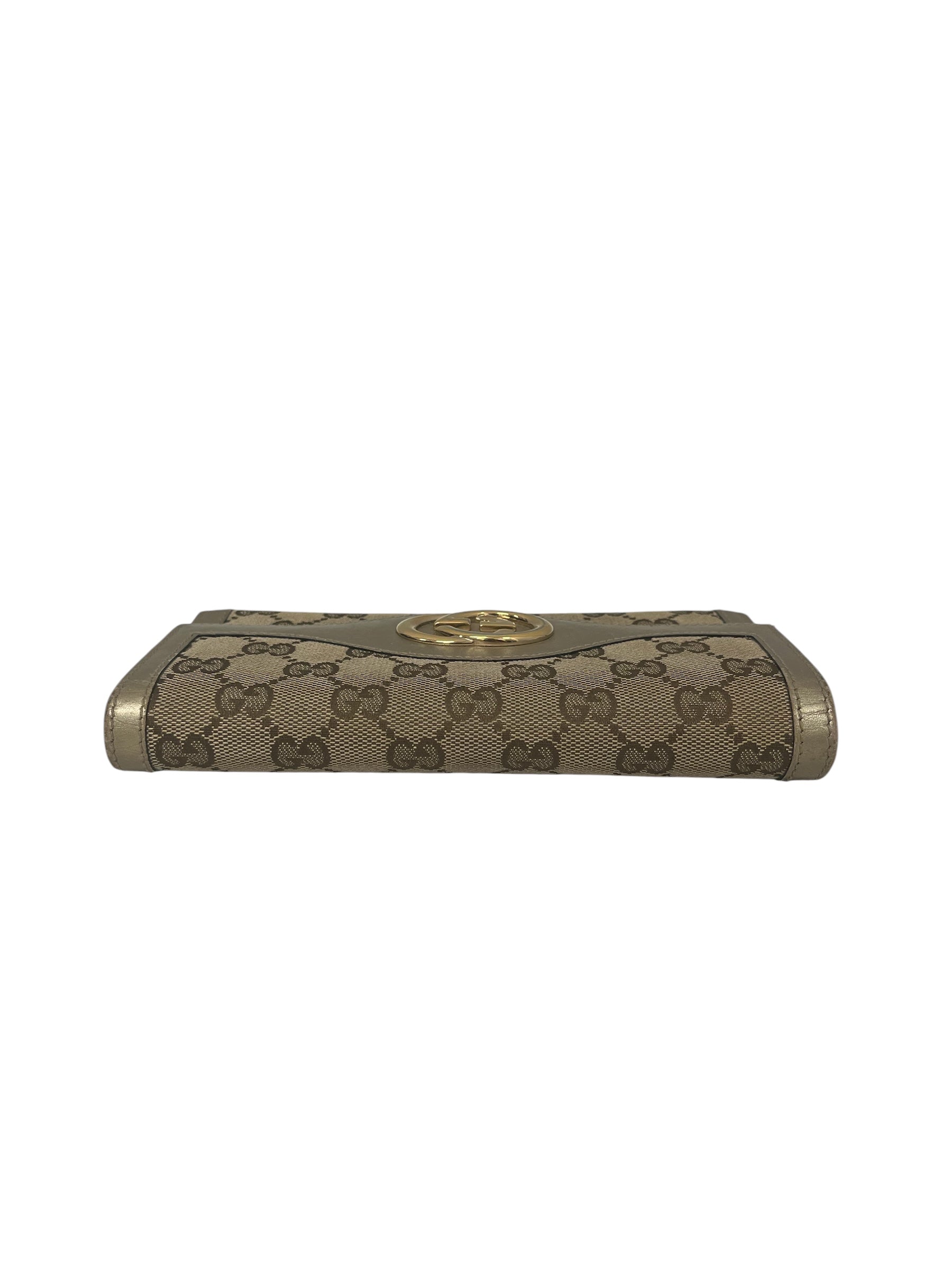 GUCCI/Trifold Wallet/Monogram/Cotton/BEG/L's/CONTINENTAL WALLET view 3