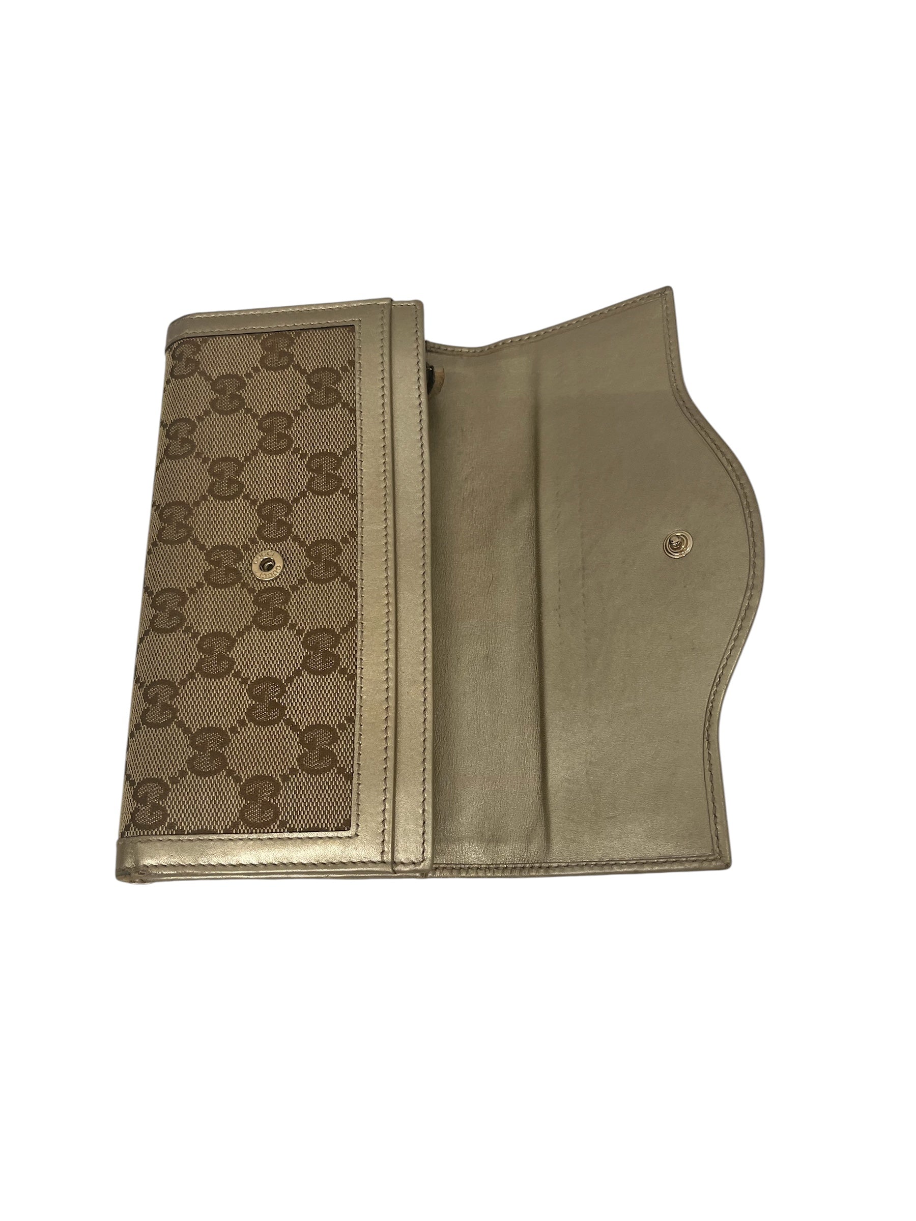 GUCCI/Trifold Wallet/Monogram/Cotton/BEG/L's/CONTINENTAL WALLET view 4