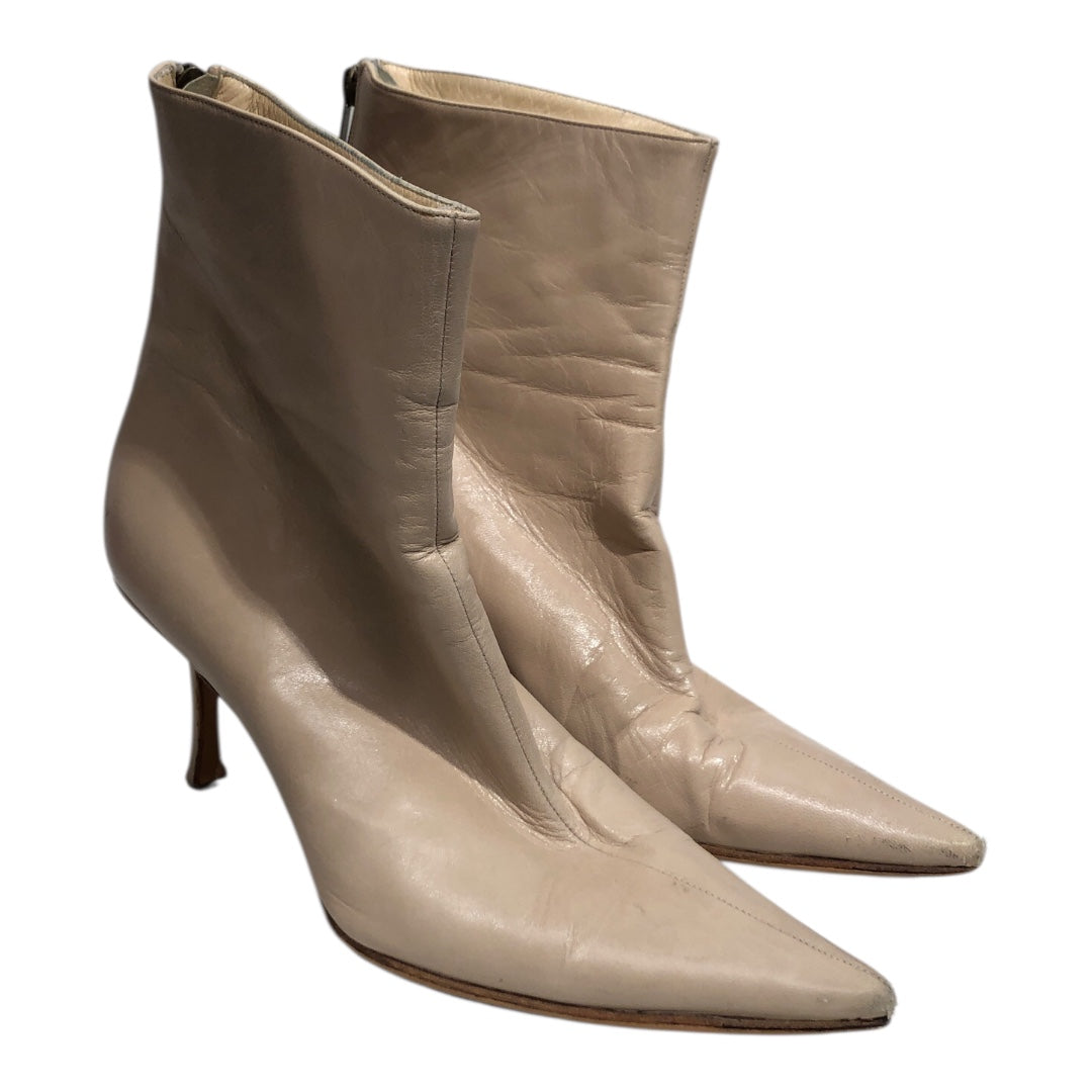 JIMMY CHOO/Heels/EU 39.5/CRM/ankle zip up heels view 1