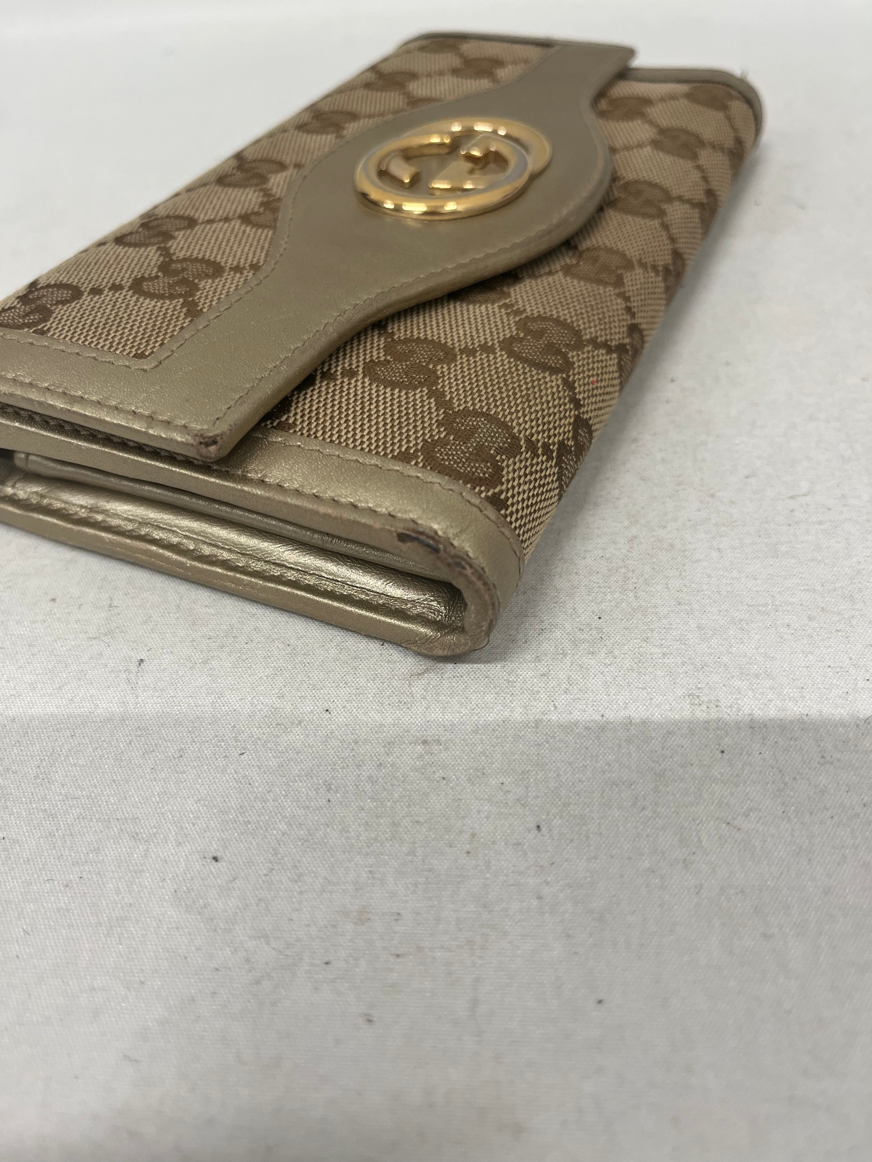 GUCCI/Trifold Wallet/Monogram/Cotton/BEG/L's/CONTINENTAL WALLET view 7