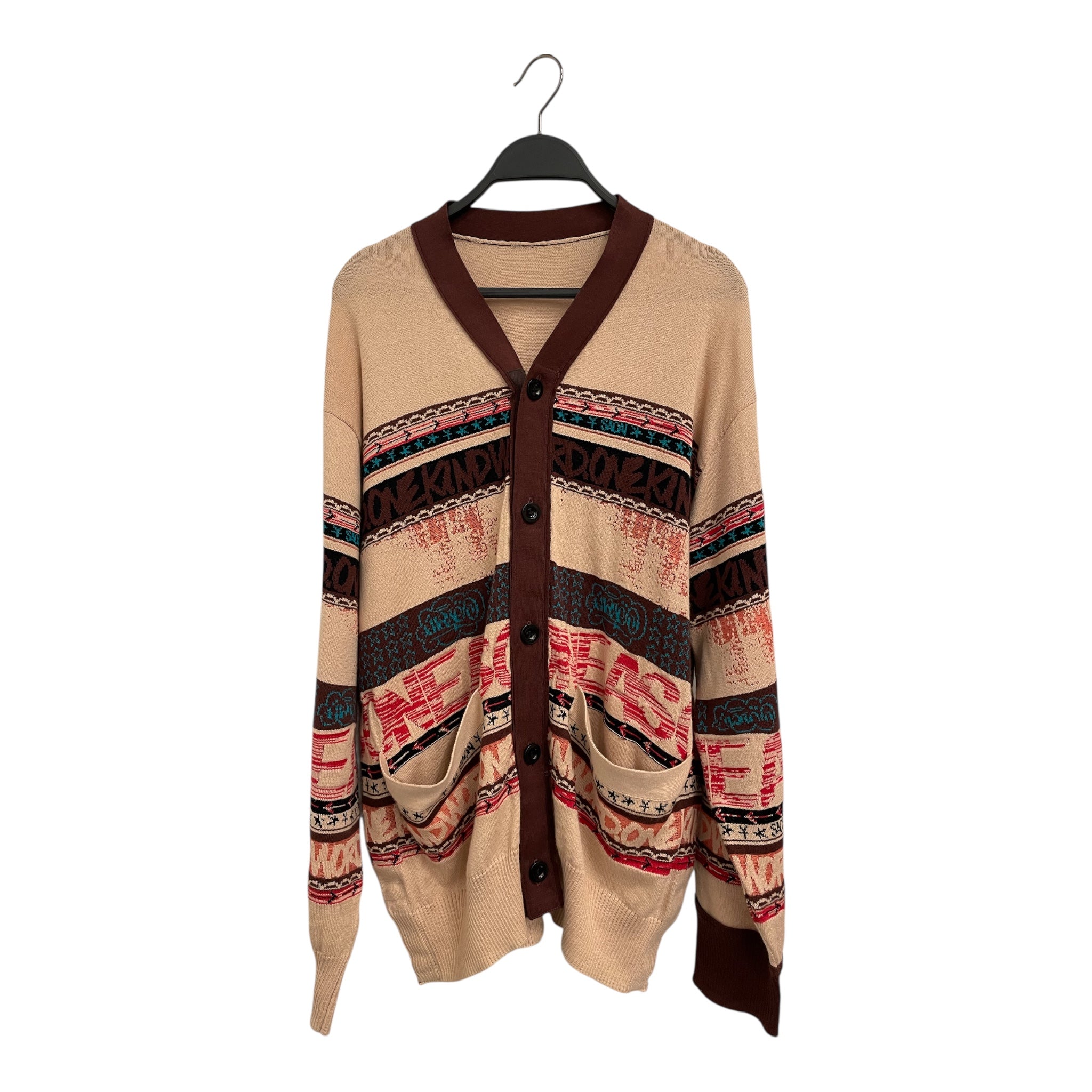 Sacai/Cardigan/2/All Over Print/Cotton/MLT/PINK JACQUARD CARDIGAN view 1