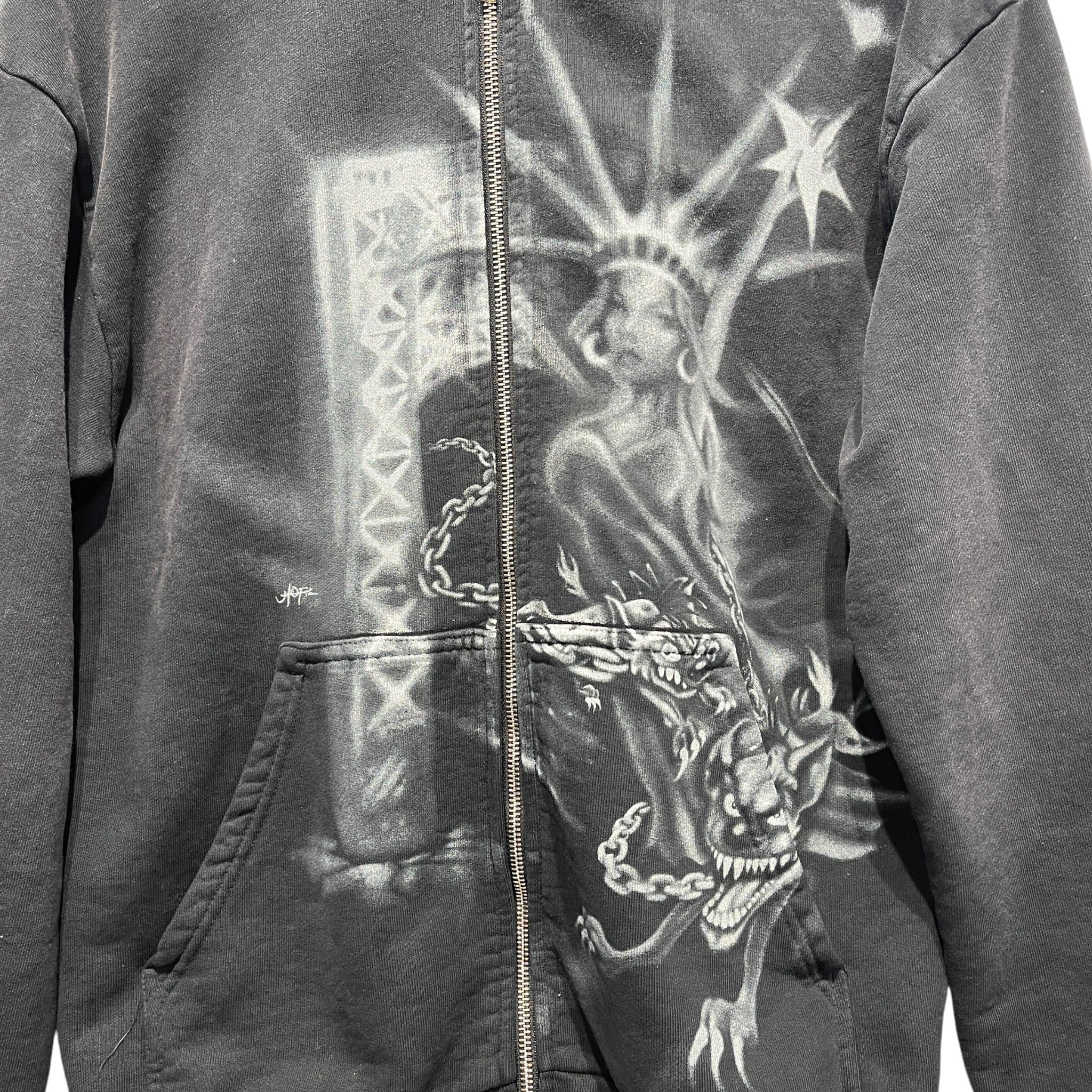 TRAVIS SCOTT/Zip Up Hoodie/S/Graphic/Cotton/BLK/UTOPIA LIBERTY view 5