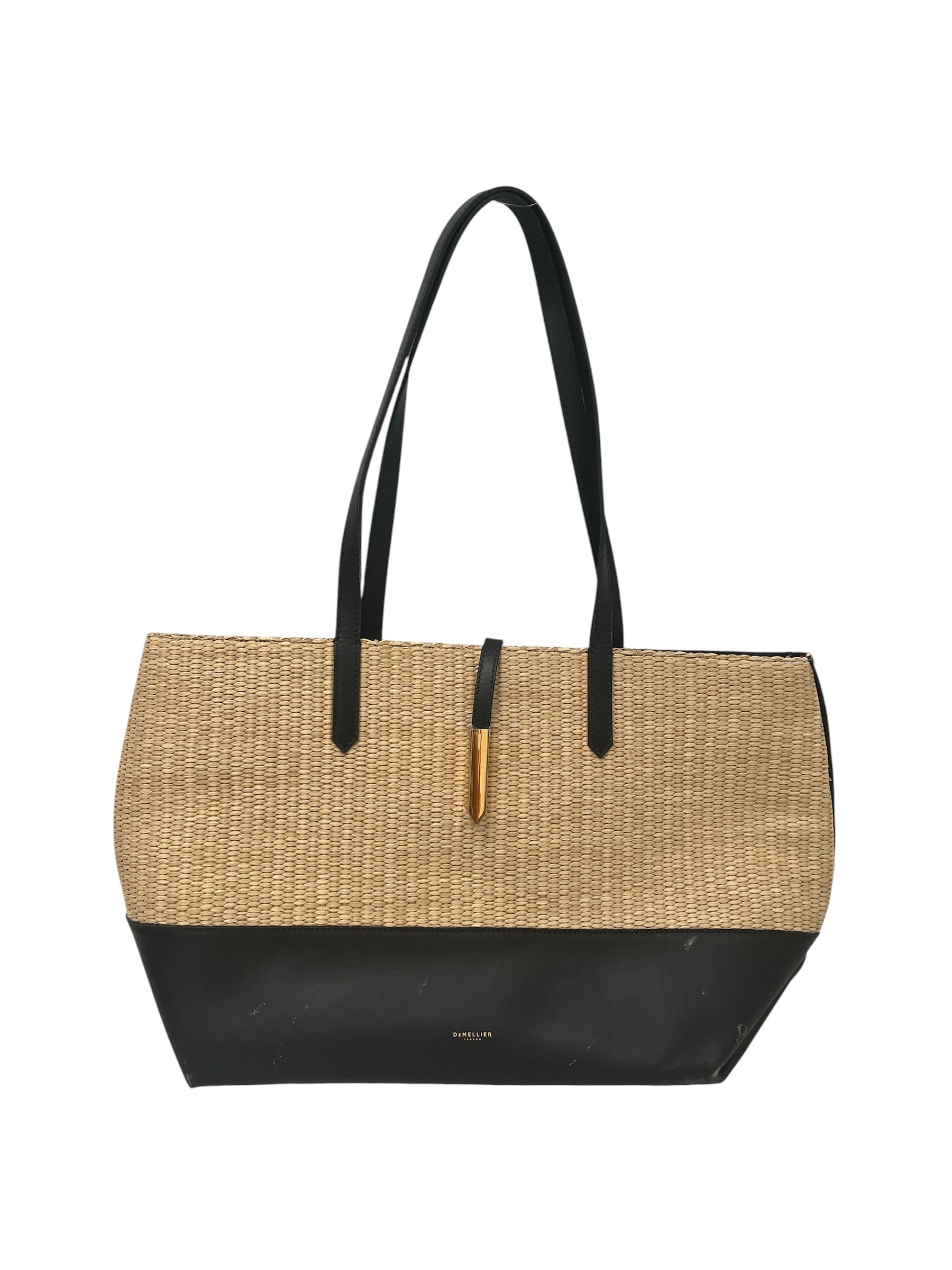 DEMELLIER/Hand Bag/Border/Leather/BEG/Straw/Leather Bag view 1