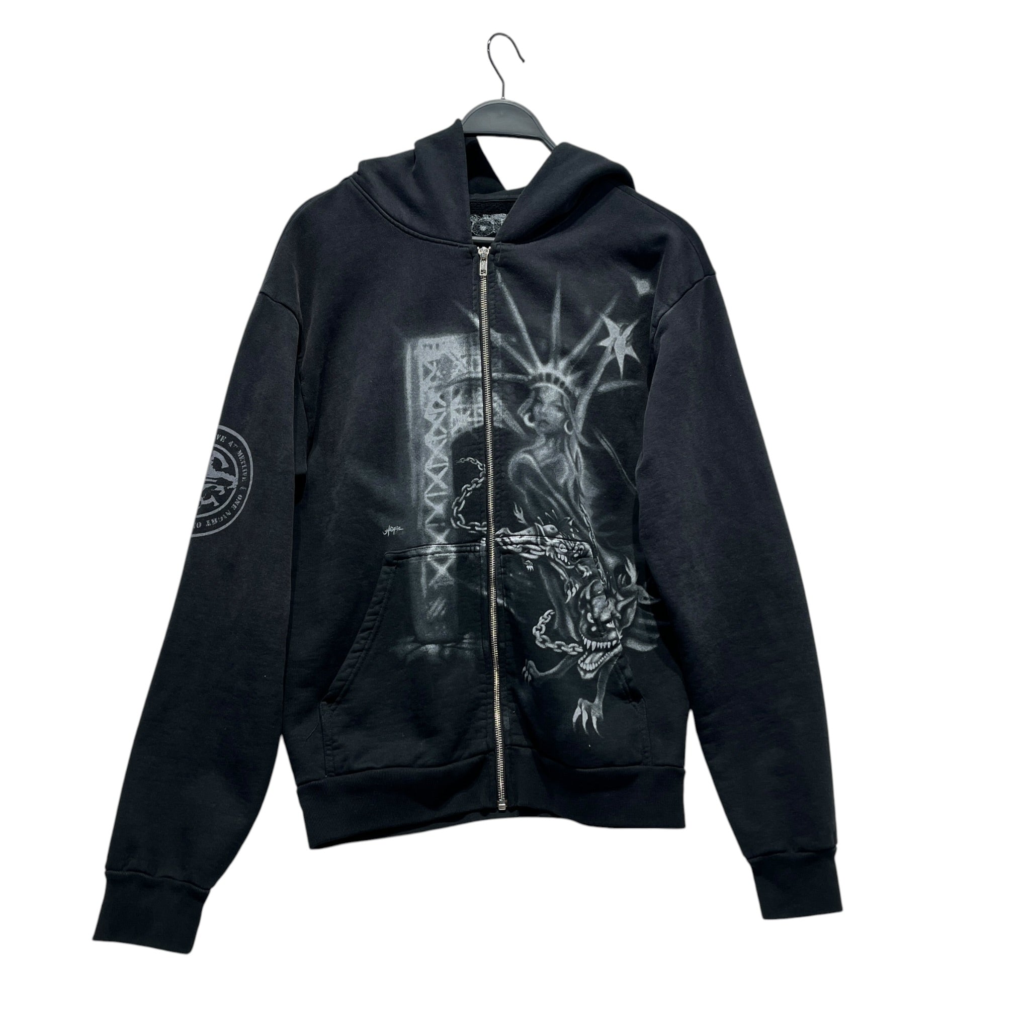 TRAVIS SCOTT/Zip Up Hoodie/S/Graphic/Cotton/BLK/UTOPIA LIBERTY view 1