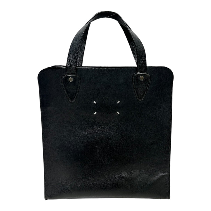 Maison Margiela/Bag/Leather/BLK/LEATHER TOTE BAG STURDY