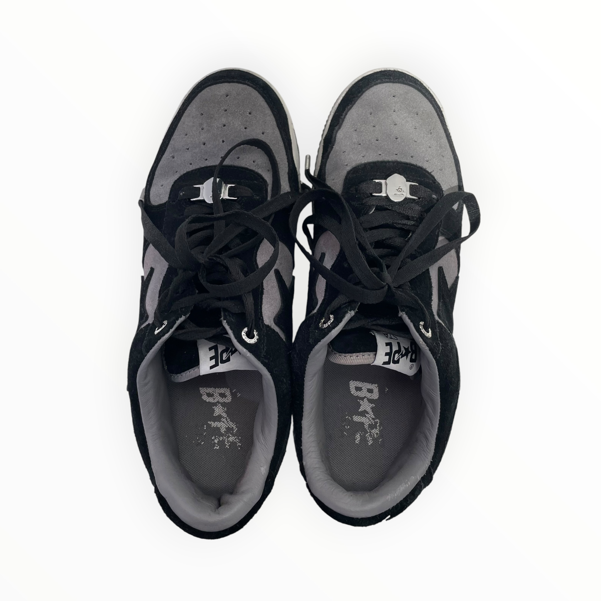 BAPE STA!/Low-Sneakers/US 9.5/Suede/BLK/SK8 BLACK & GREY view 3