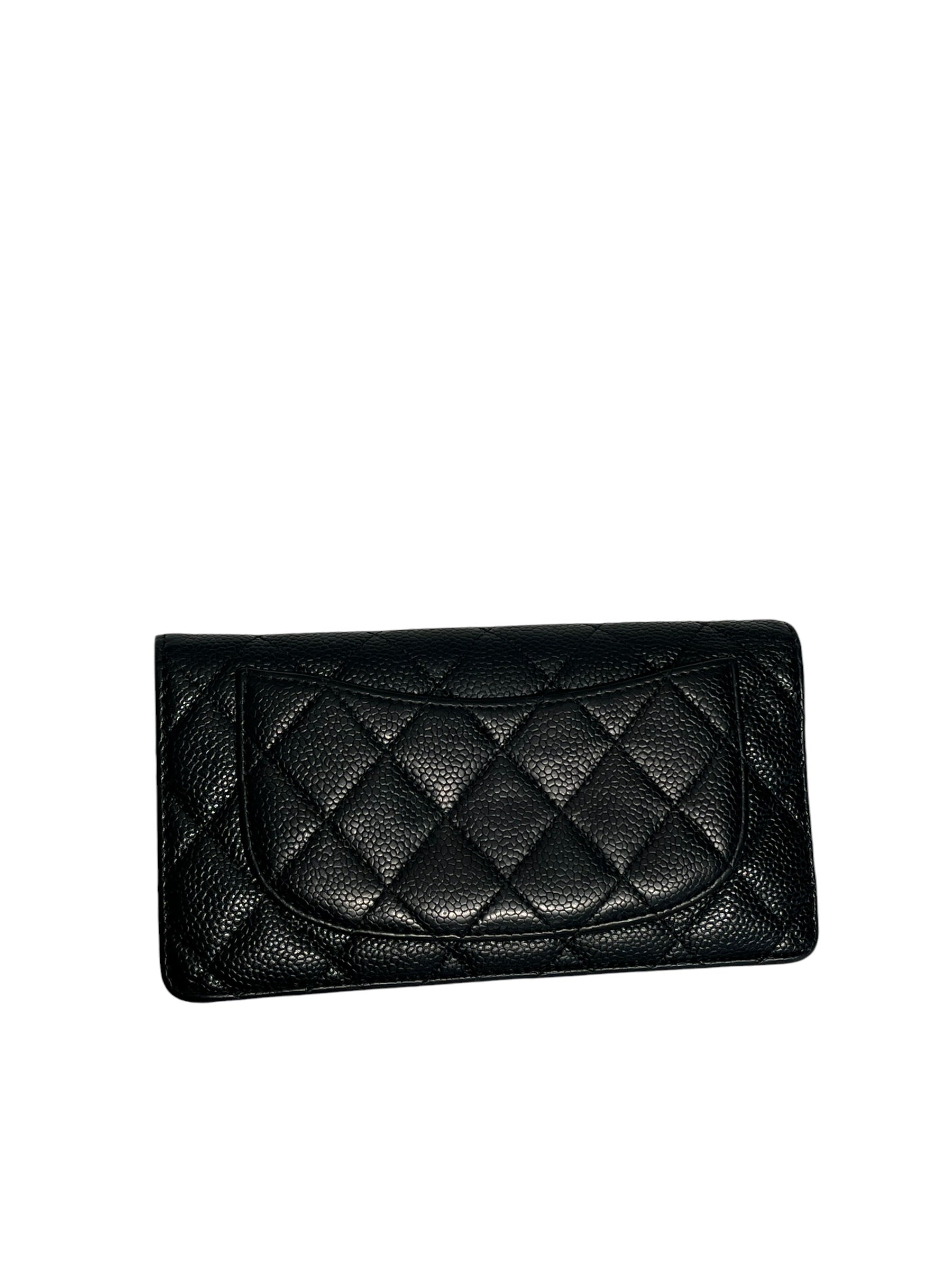CHANEL/Long Wallet/Leather/BLK/Caviar Yen Wallet view 2