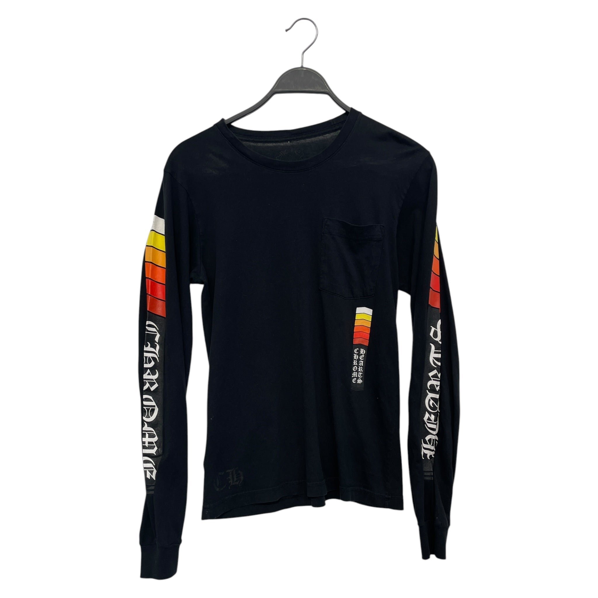 CHROME HEARTS/LS T-Shirt/S/Cotton/BLK/blk old english slv logo S view 1