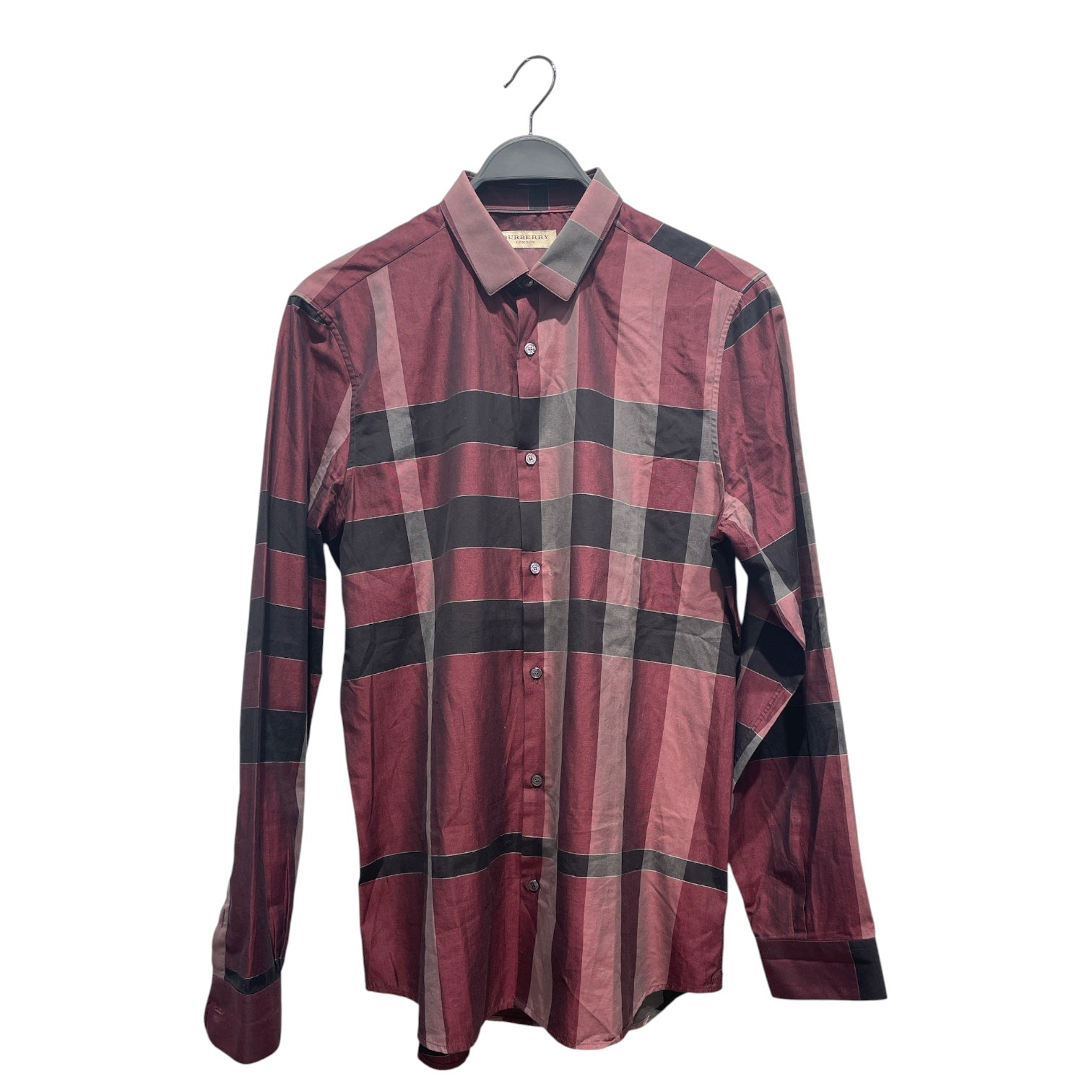 BURBERRY LONDON/LS Shirt/M/Cotton/BRD/Dress/Hombre Check/Black and Red Check Tailored view 1