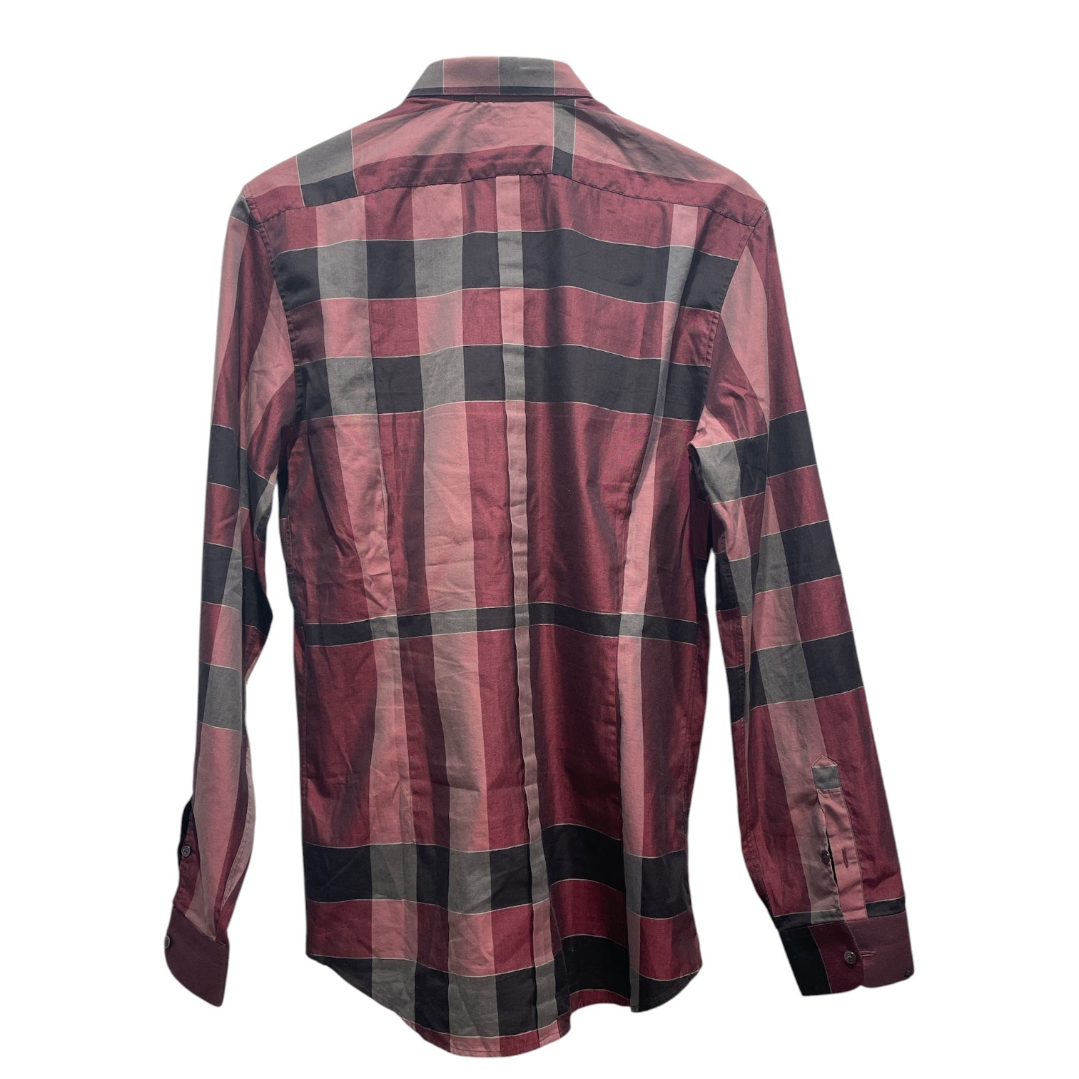 BURBERRY LONDON/LS Shirt/M/Cotton/BRD/Dress/Hombre Check/Black and Red Check Tailored view 2