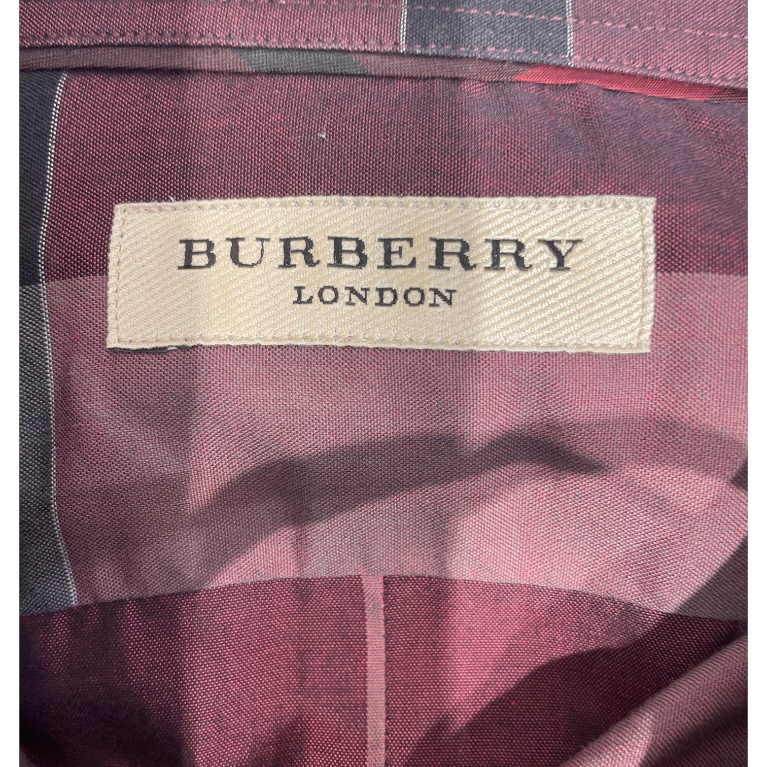 BURBERRY LONDON/LS Shirt/M/Cotton/BRD/Dress/Hombre Check/Black and Red Check Tailored view 3