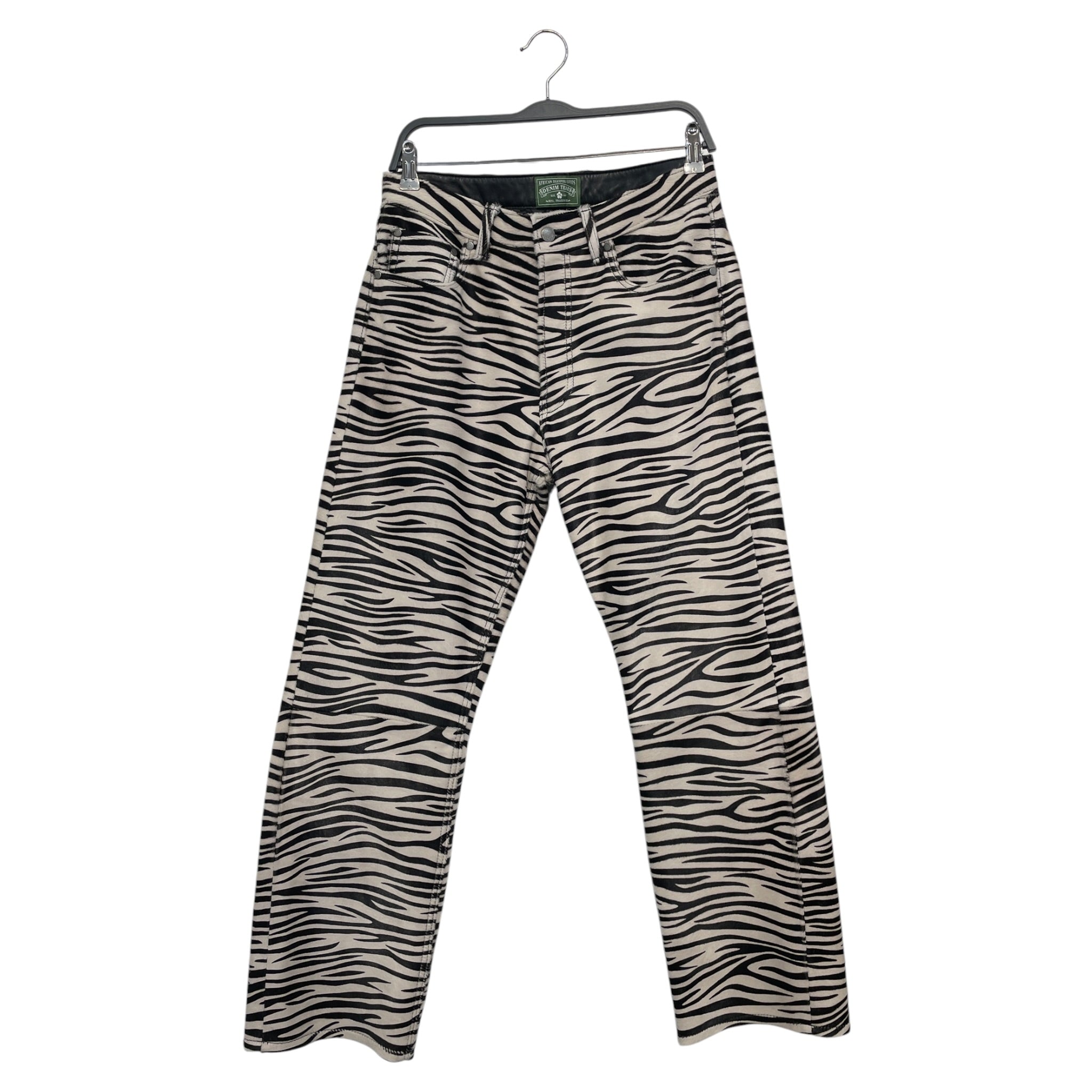DENIM TEARS/Pants/M/Leather/WHT/Animal Pattern/ view 1