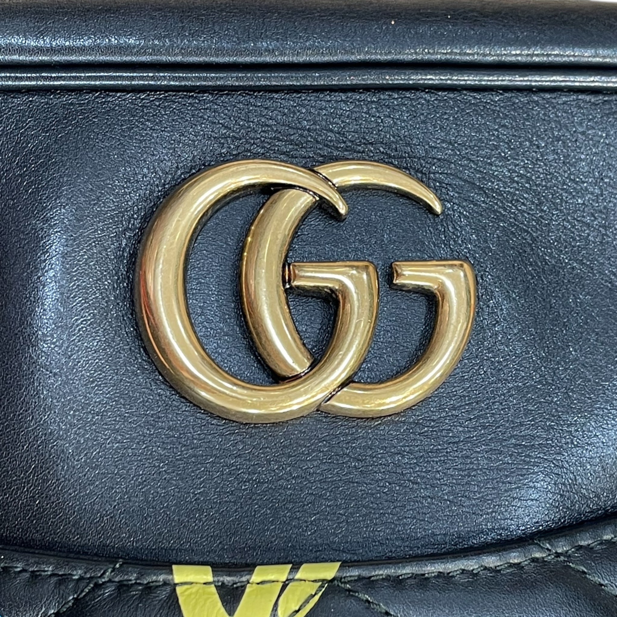 GUCCI/Cross Body Bag/Leather/BLK/Graffiti Ghost Marmont view 4