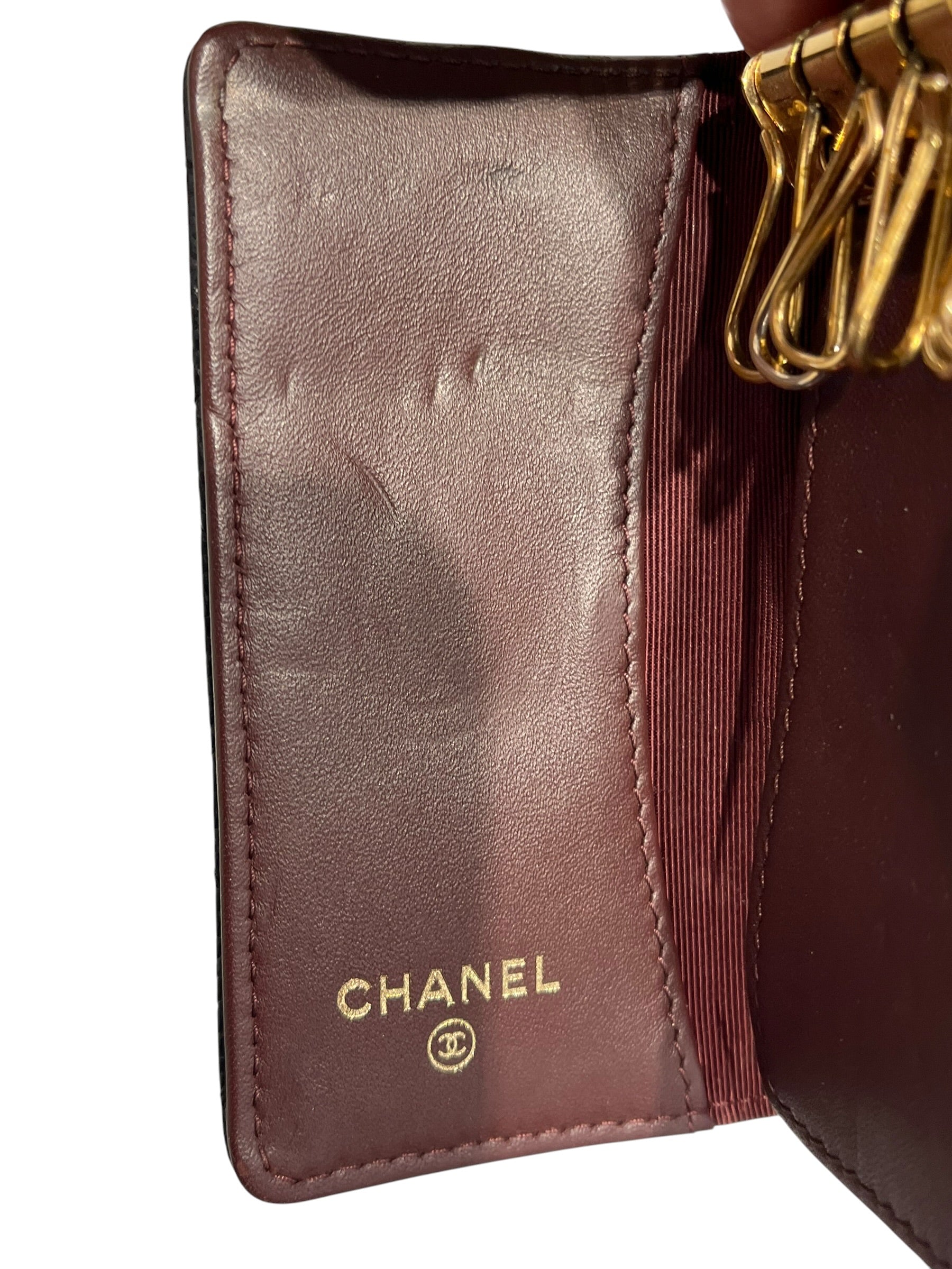 CHANEL/Wallet/Leather/BLK/Caviar Key Wallet view 4