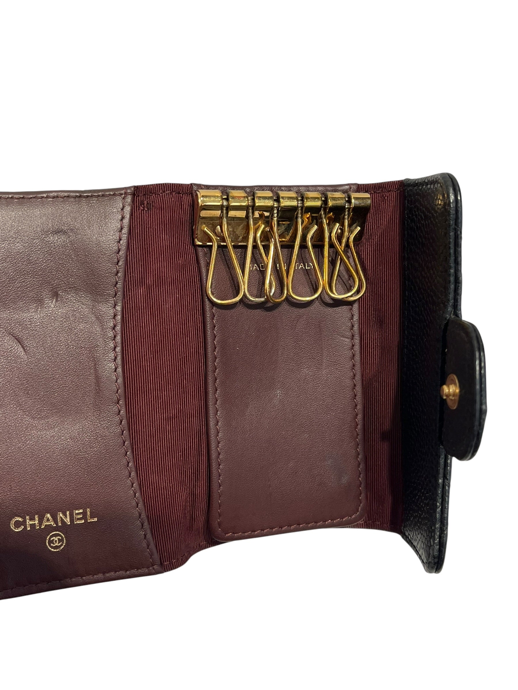CHANEL/Wallet/Leather/BLK/Caviar Key Wallet view 5
