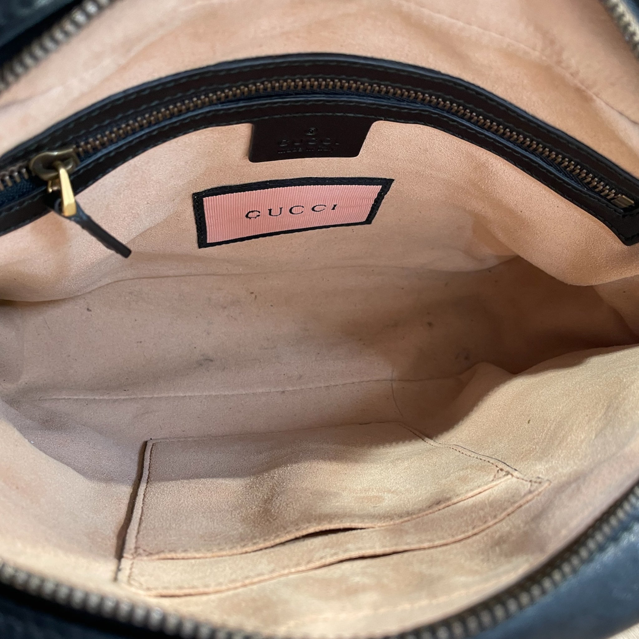 GUCCI/Cross Body Bag/Leather/BLK/Graffiti Ghost Marmont view 5