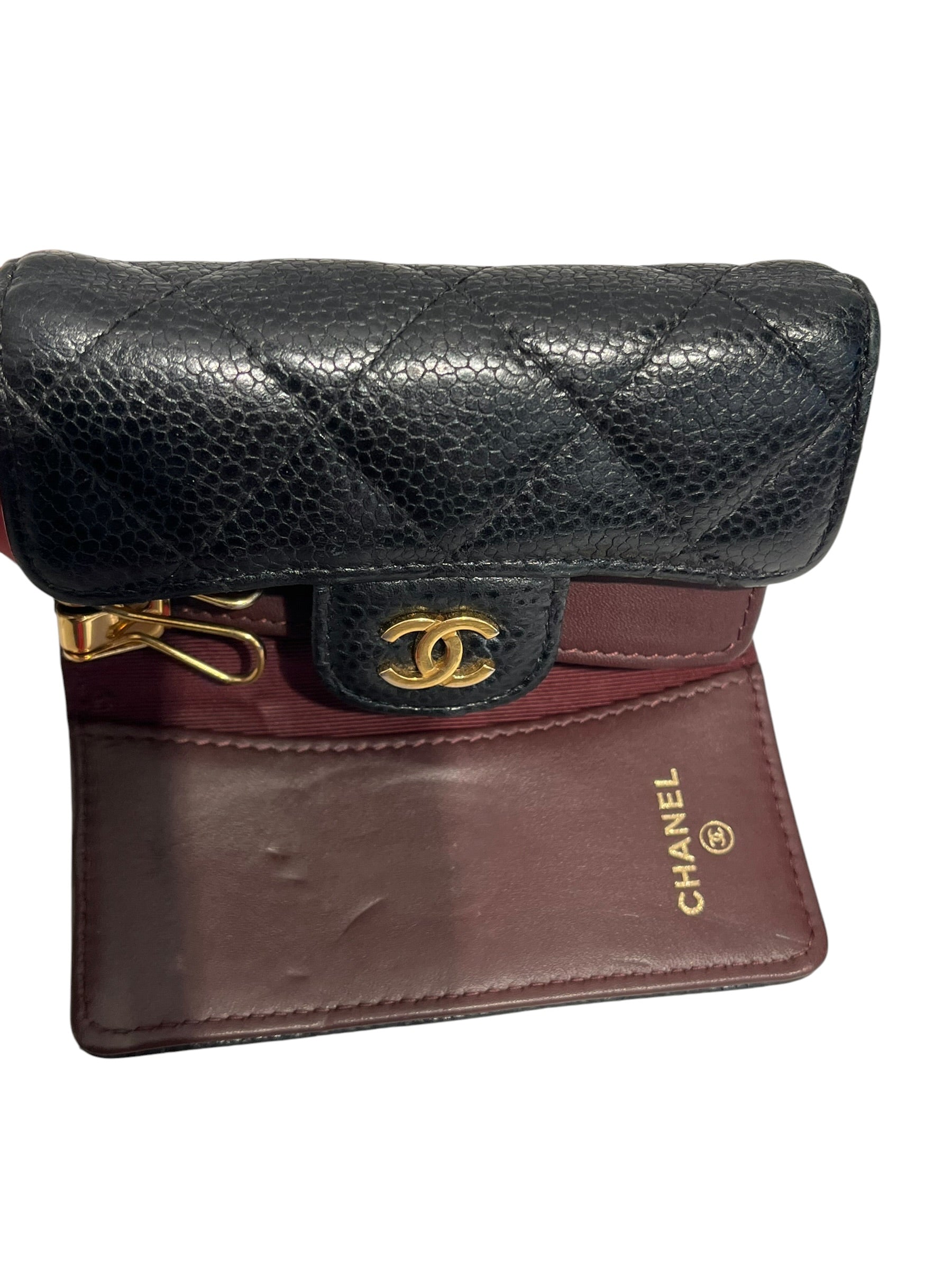 CHANEL/Wallet/Leather/BLK/Caviar Key Wallet view 3