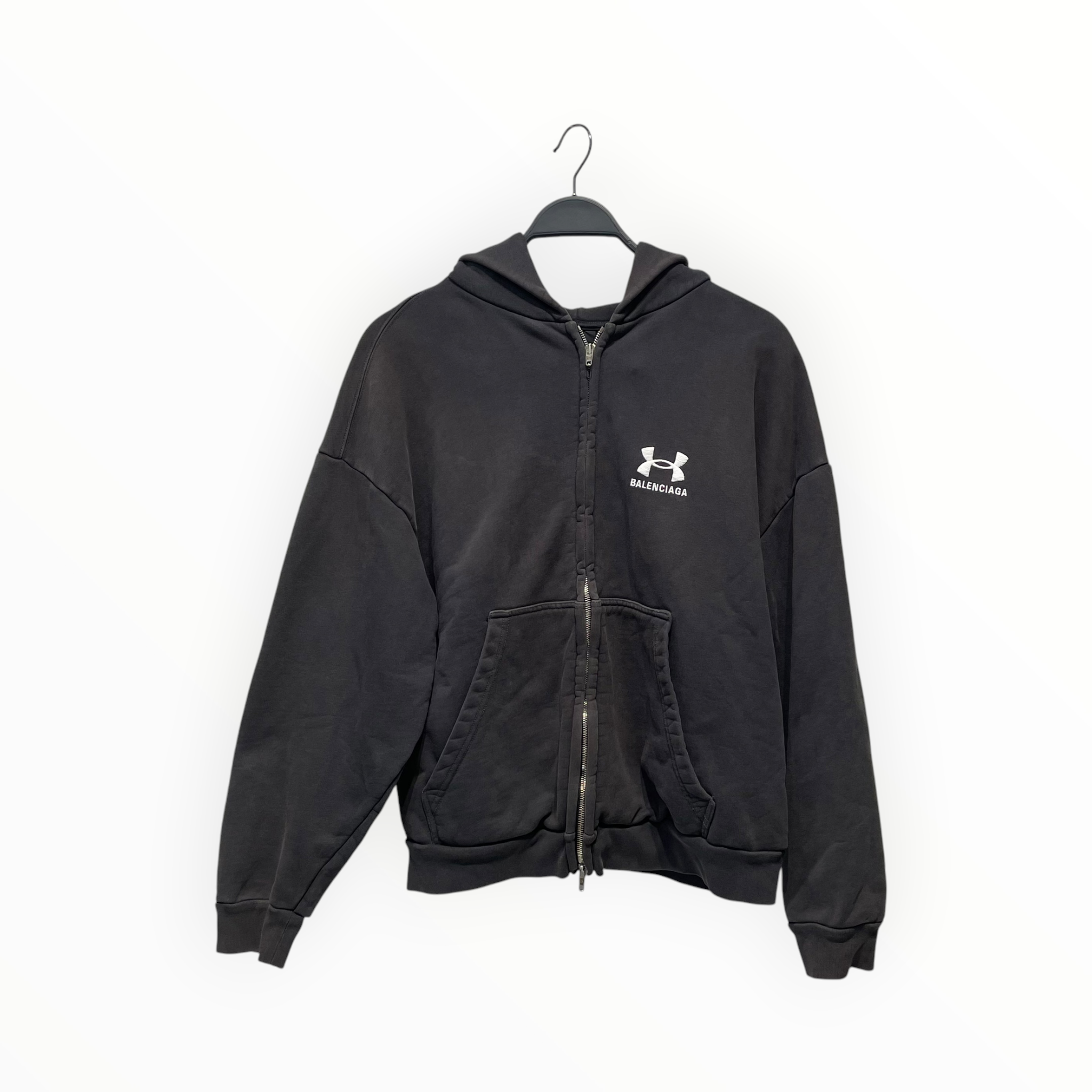 BALENCIAGA/UNDER ARMOUR/Zip Up Hoodie/M/Cotton/GRY/JP57 2024 view 1