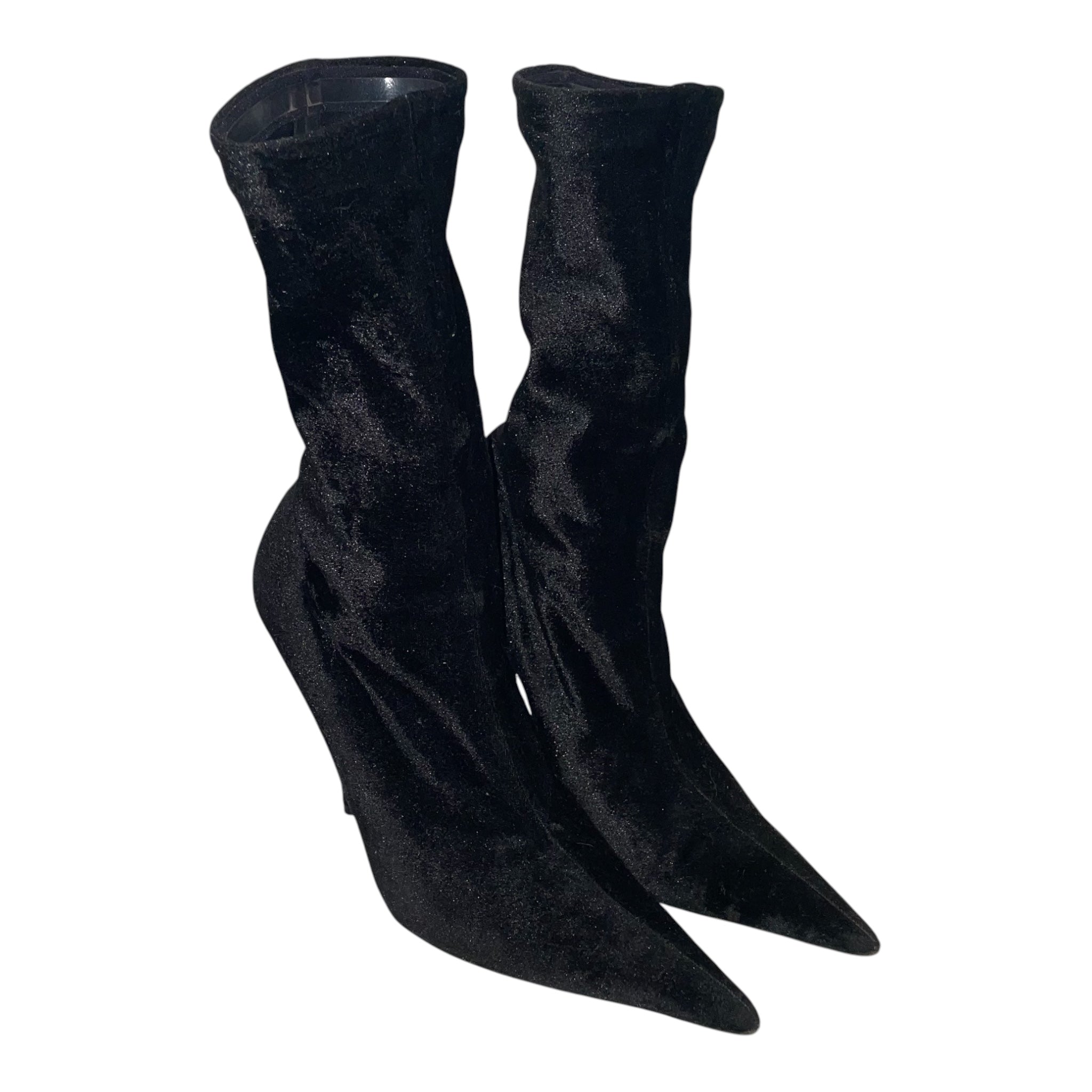 BALENCIAGA/Heels/EU 37/Suede/BLK/knife heel view 1
