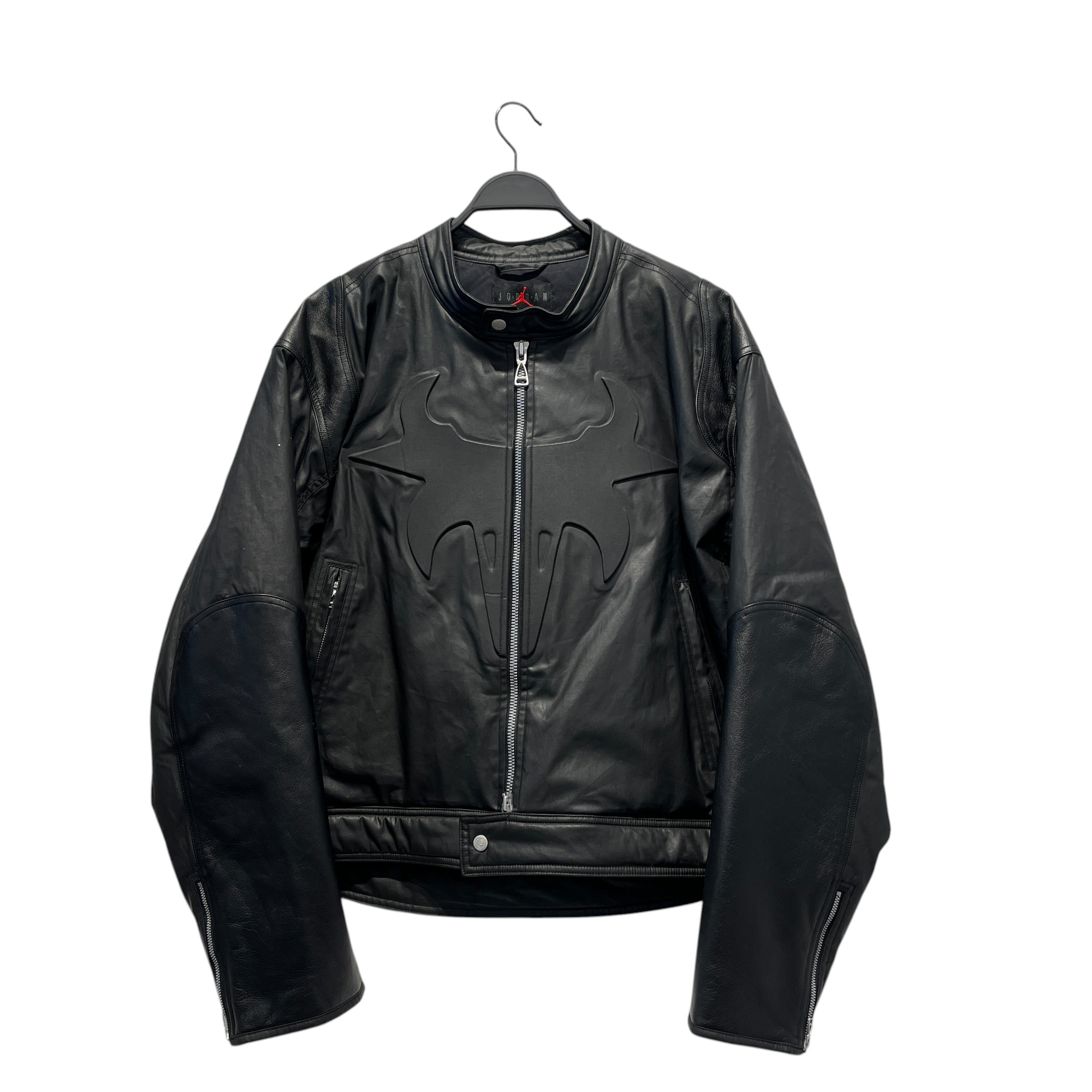 JORDAN BRAND/CACTUS JACK/Leather Jkt/XL/Leather/BLK/Graphic/Waxed Moto Cactus Jack Jacket view 1