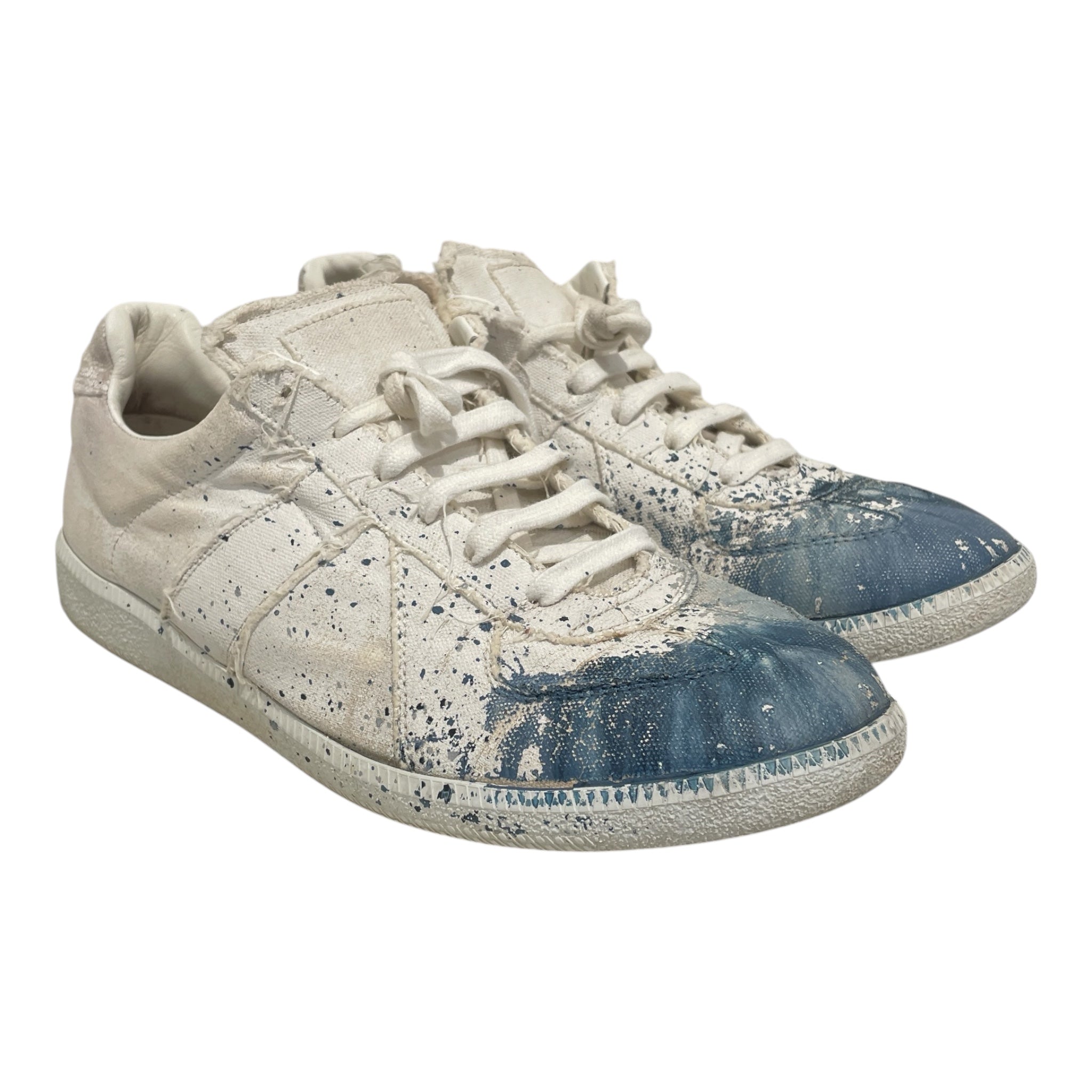 Maison Margiela/Low-Sneakers/EU 44.5/Cotton/WHT/Paint Splatter GAT view 1