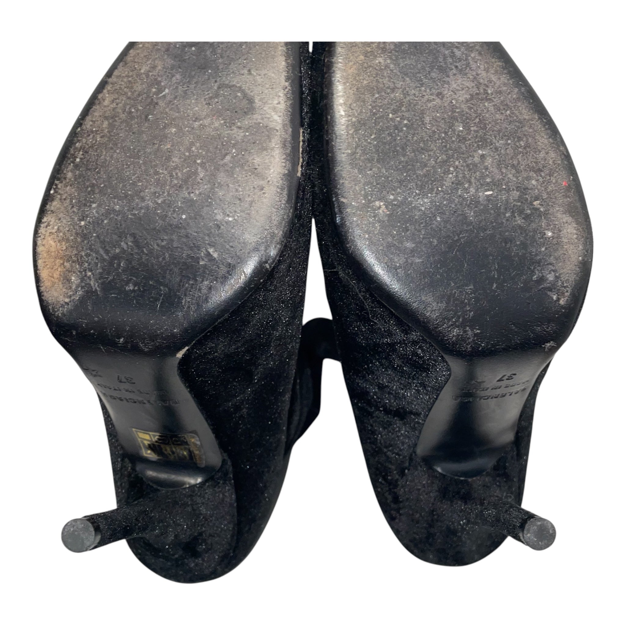 BALENCIAGA/Heels/EU 37/Suede/BLK/knife heel view 4