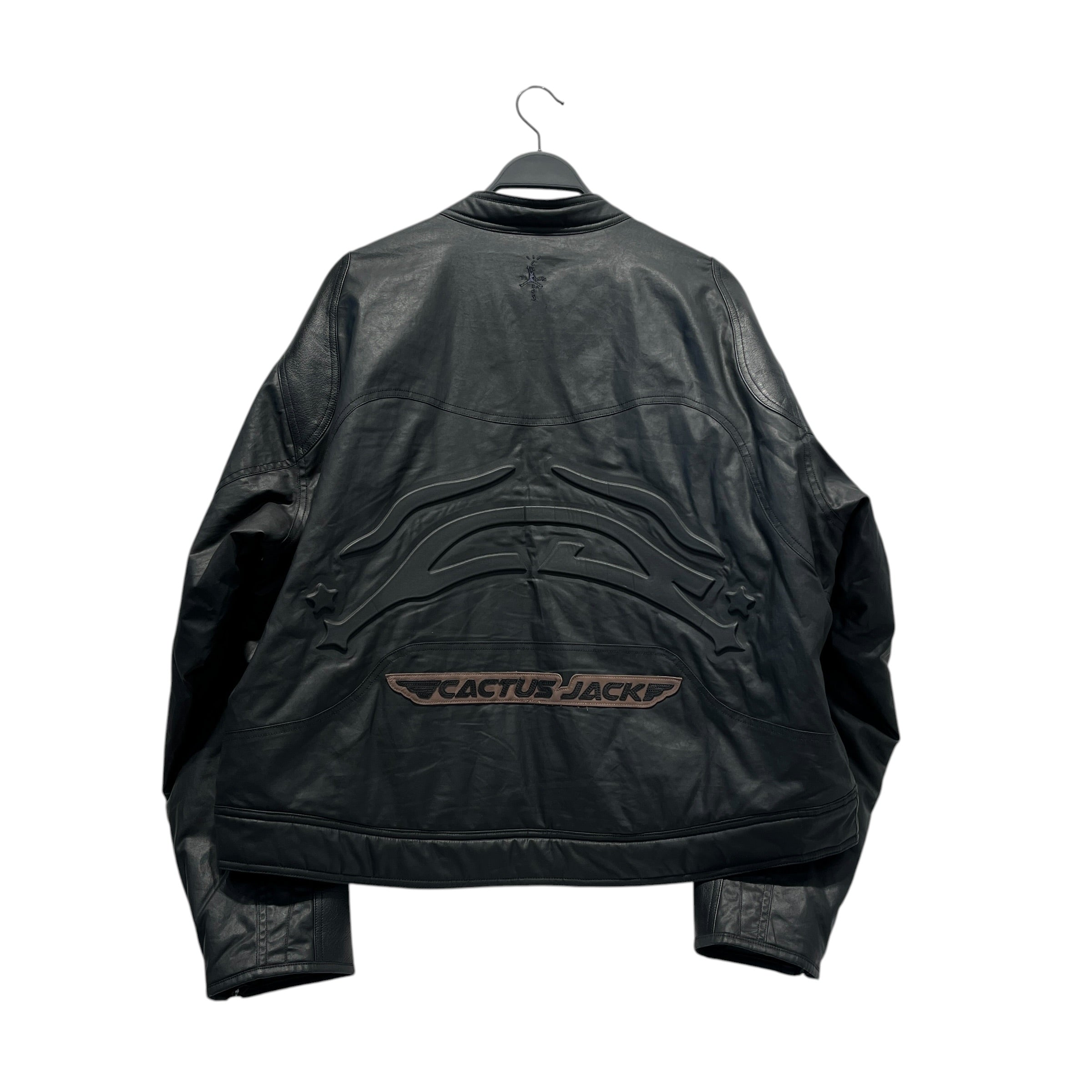 JORDAN BRAND/CACTUS JACK/Leather Jkt/XL/Leather/BLK/Graphic/Waxed Moto Cactus Jack Jacket view 2