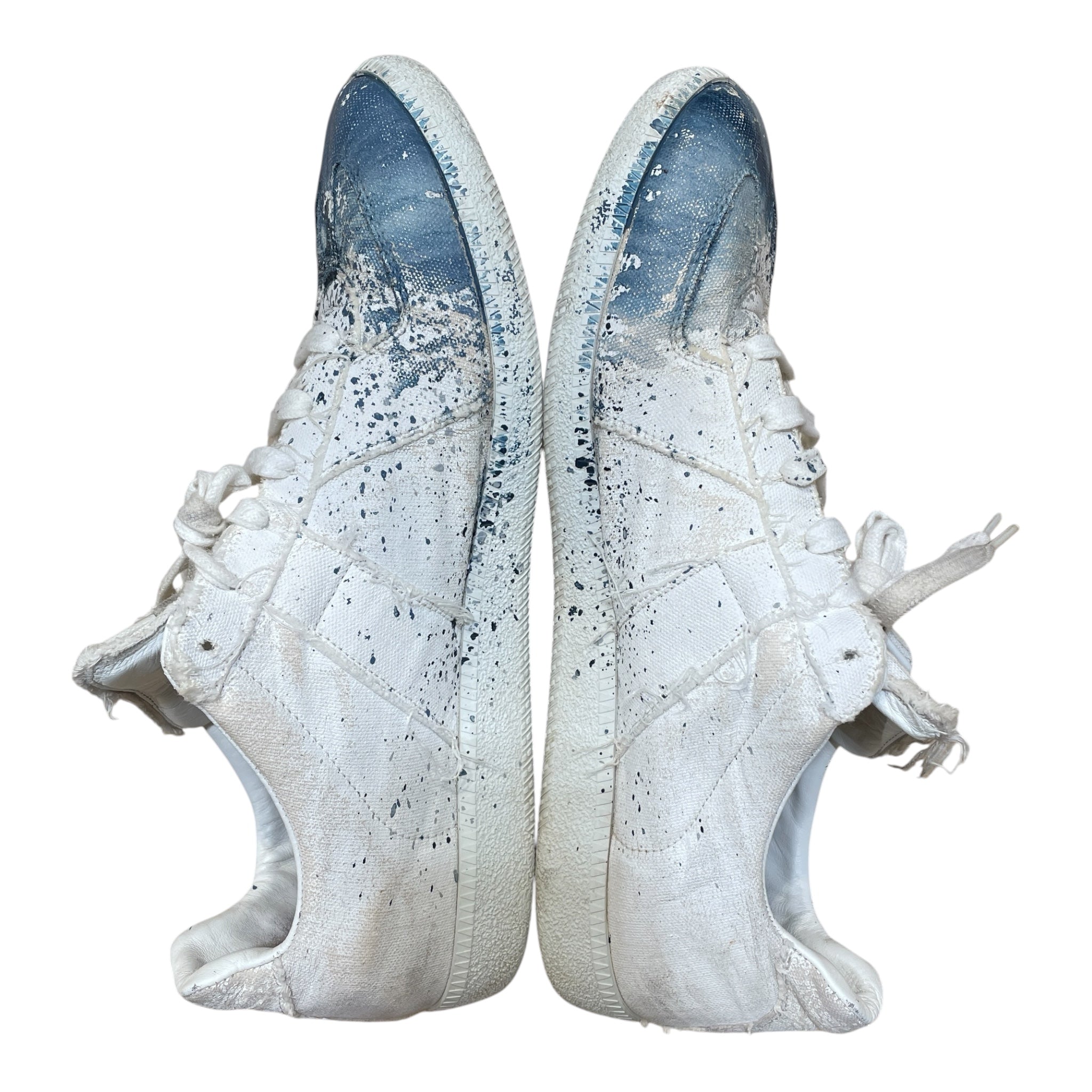 Maison Margiela/Low-Sneakers/EU 44.5/Cotton/WHT/Paint Splatter GAT view 3