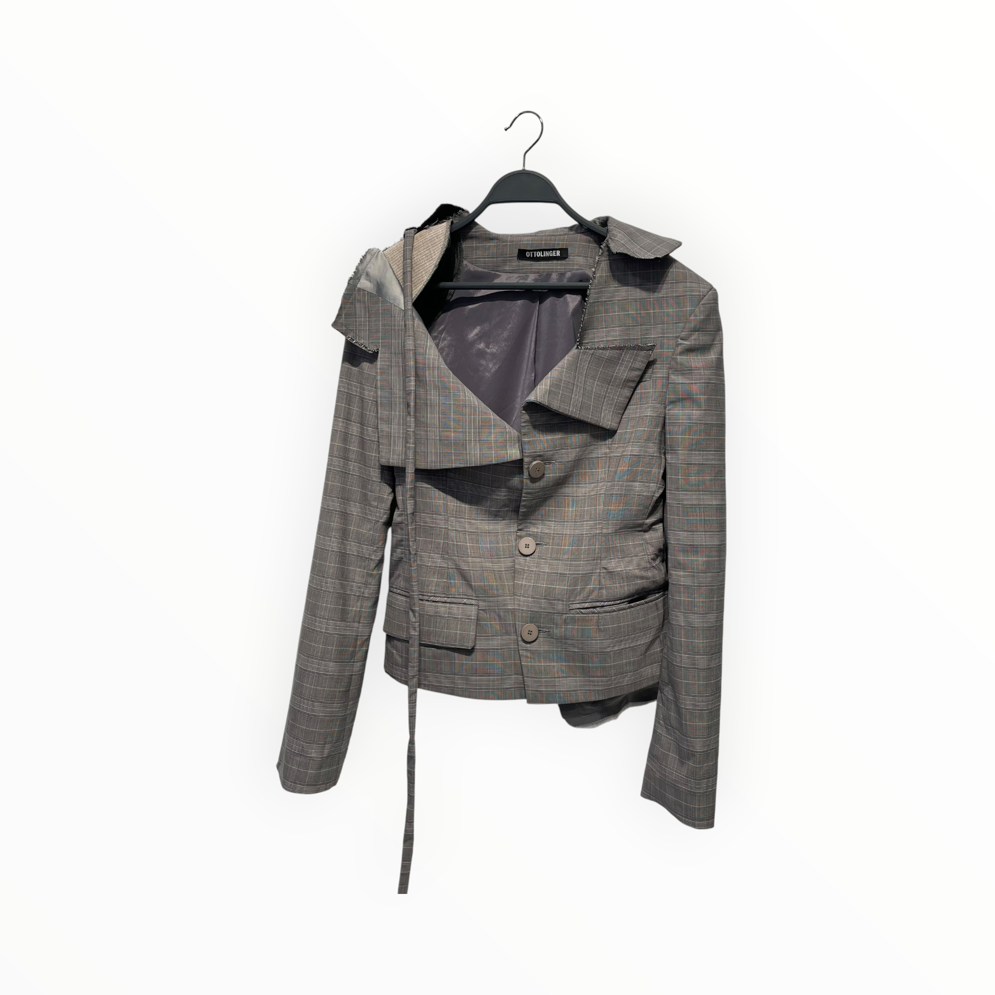 OTTOLINGER/Tailored Jkt/FREE/Glen Check/Cotton/GRY/Single Breasted/DECONSTRUCTED BLAZER view 1